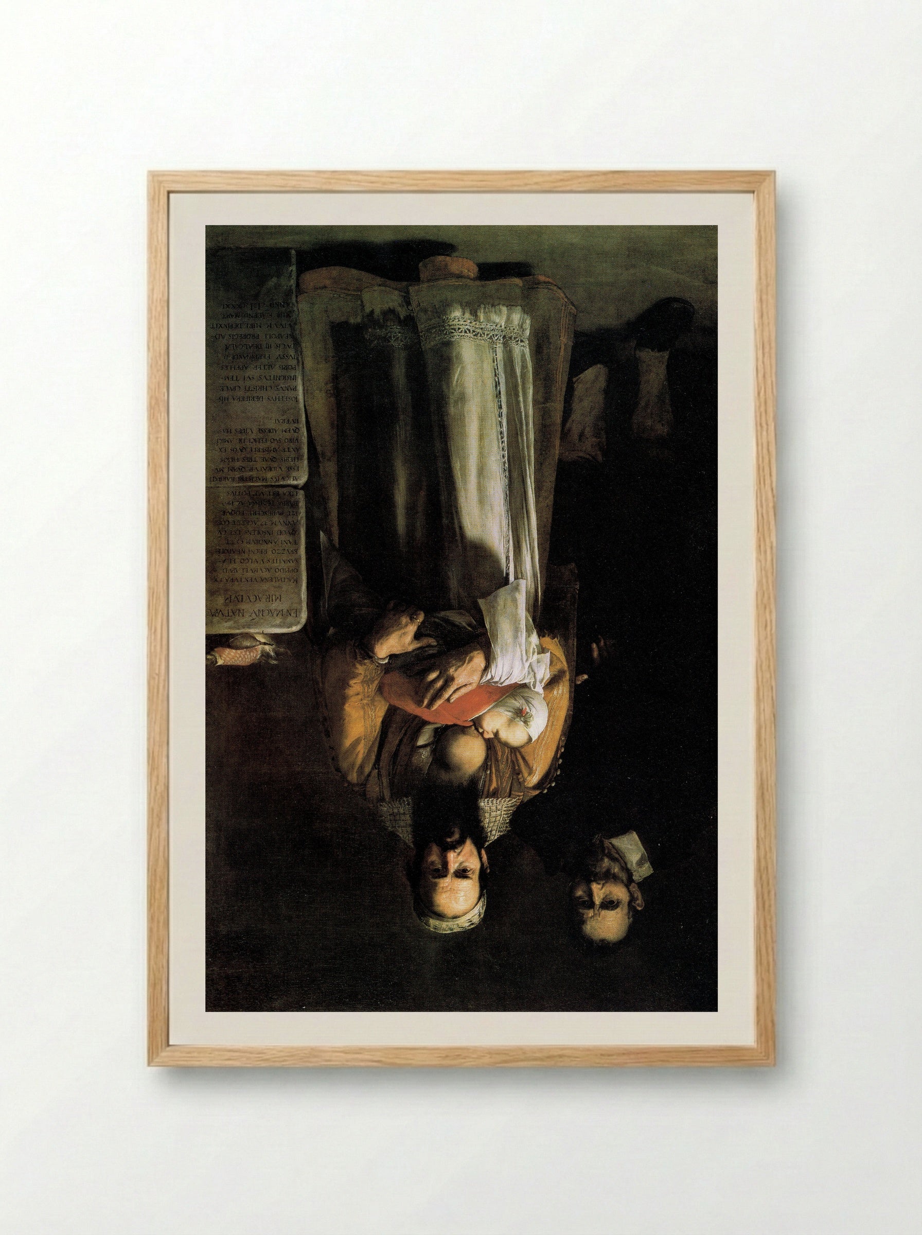 Magdalena Ventura with Her Husband and Son - Jusepe de Ribera - Framed Print Wood