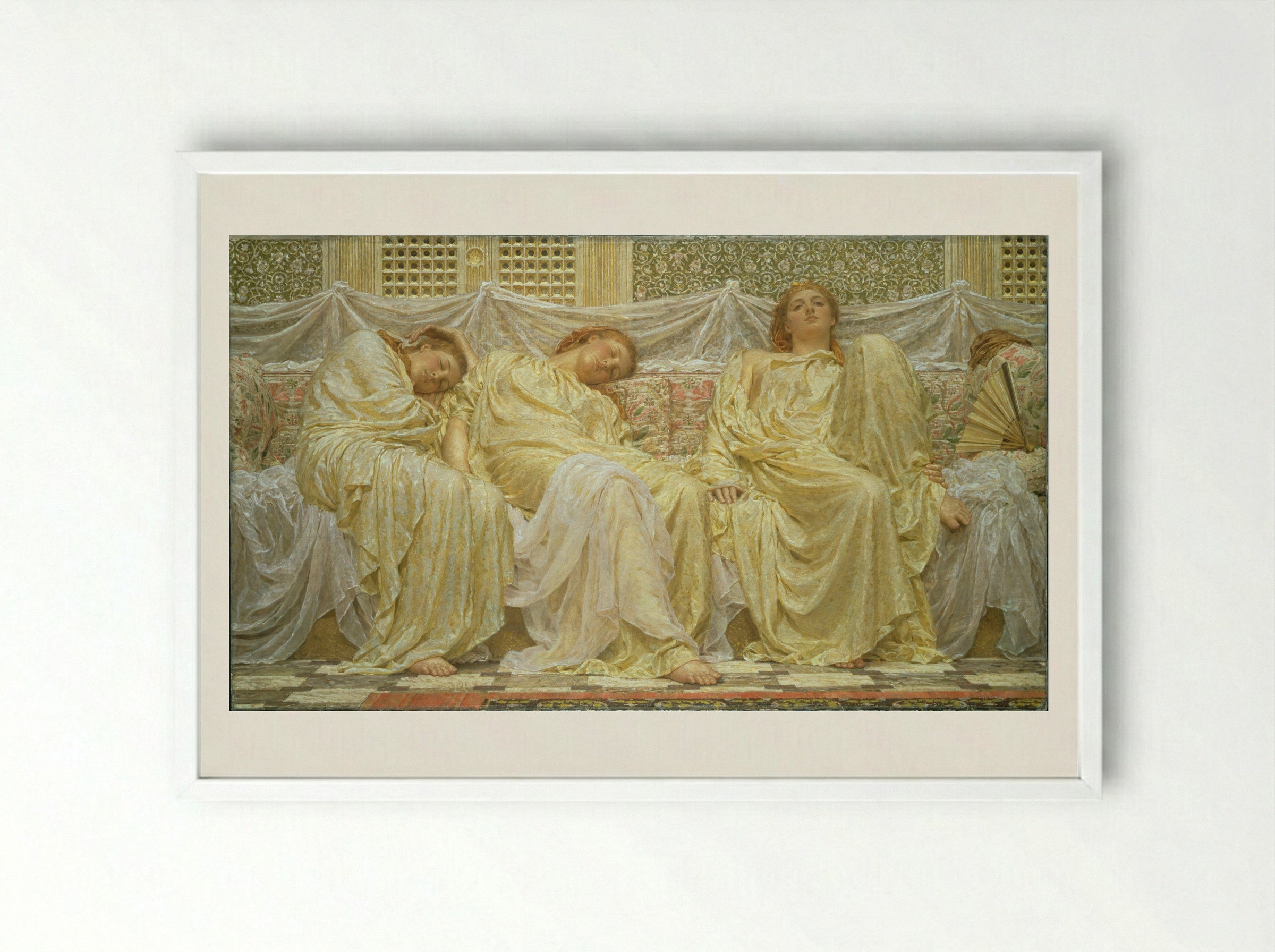 Dreamers - Albert Joseph Moore - Framed Print White