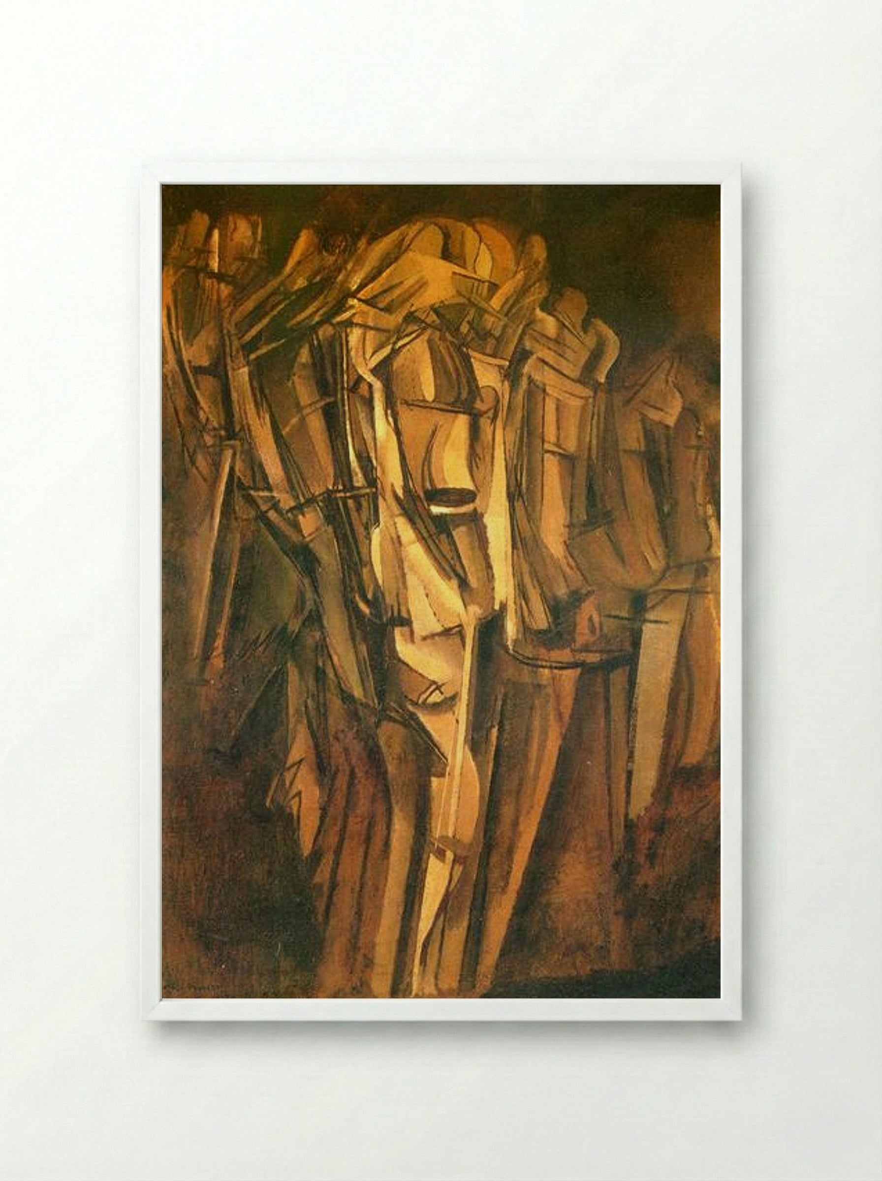 Sad Young Man in a Train - Marcel Duchamp - Framed Print White