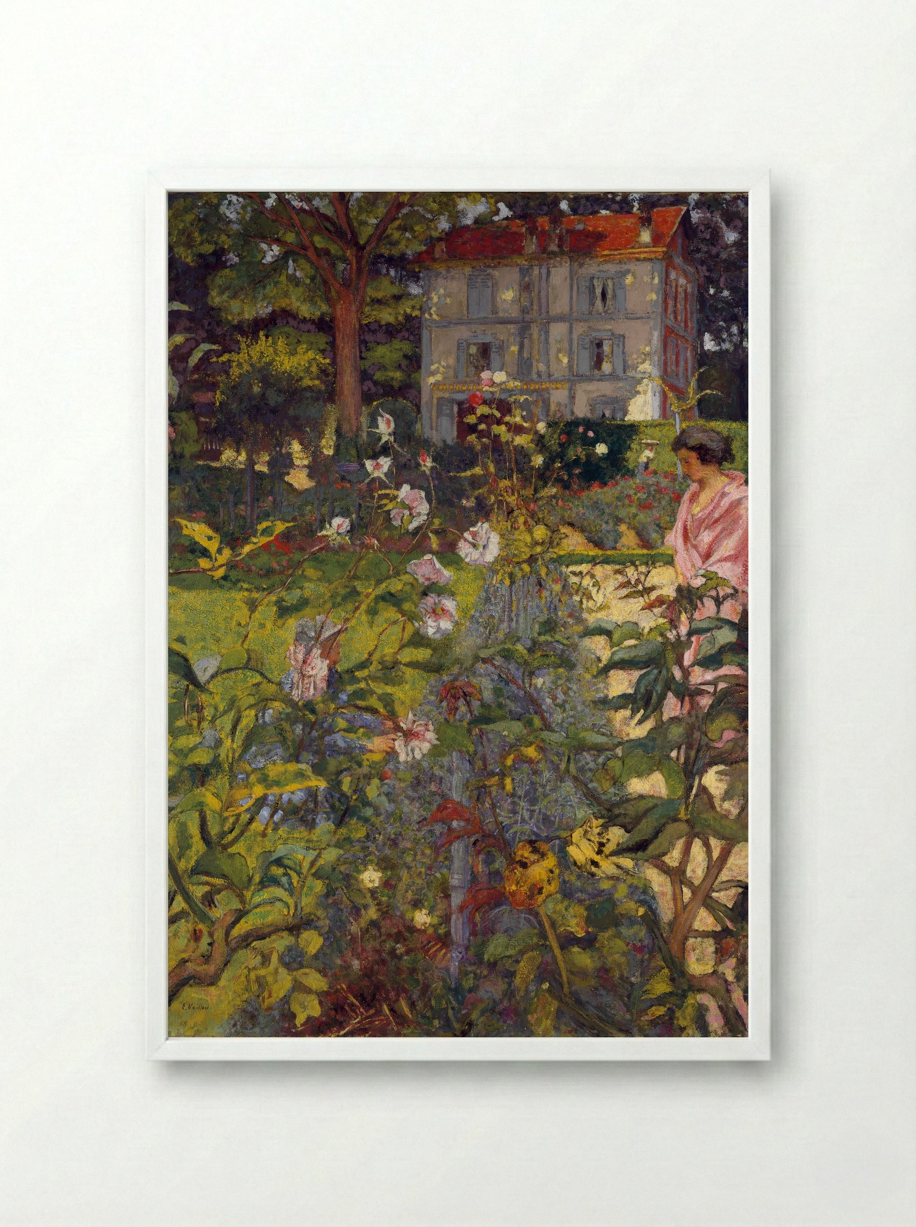 Garden at Vaucresson - Édouard Vuillard - Framed Print White