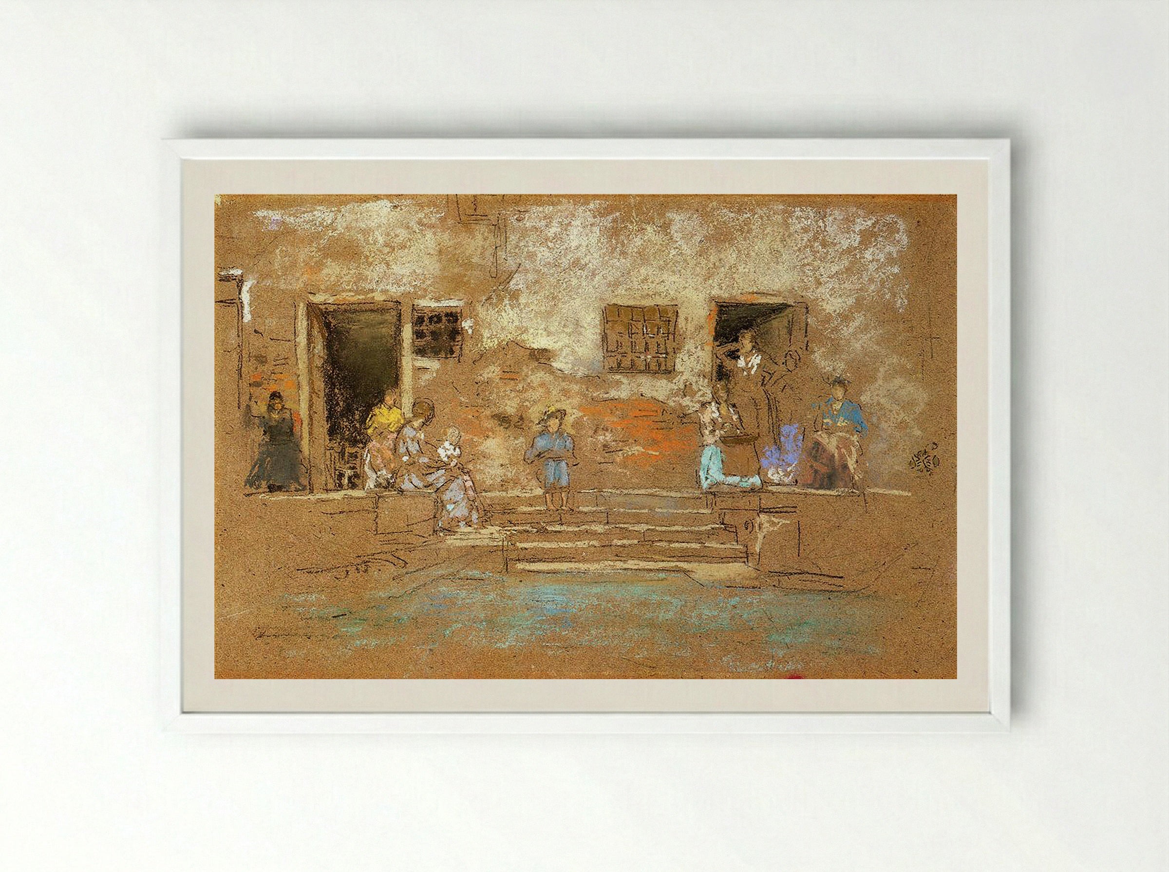 The Steps - Edgar Degas - Framed Print White