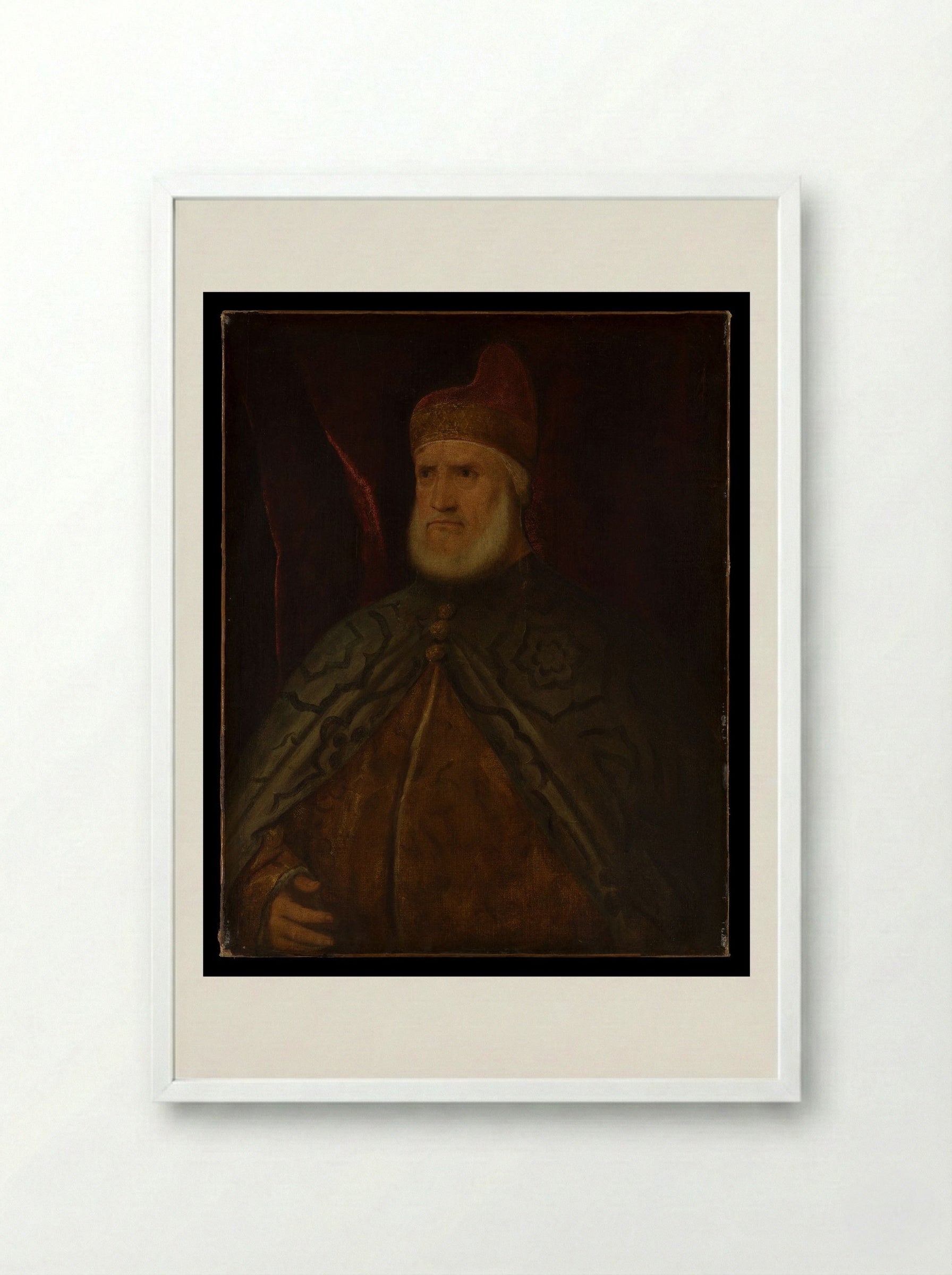 Doge Andrea Gritti - Titian - Framed Print White