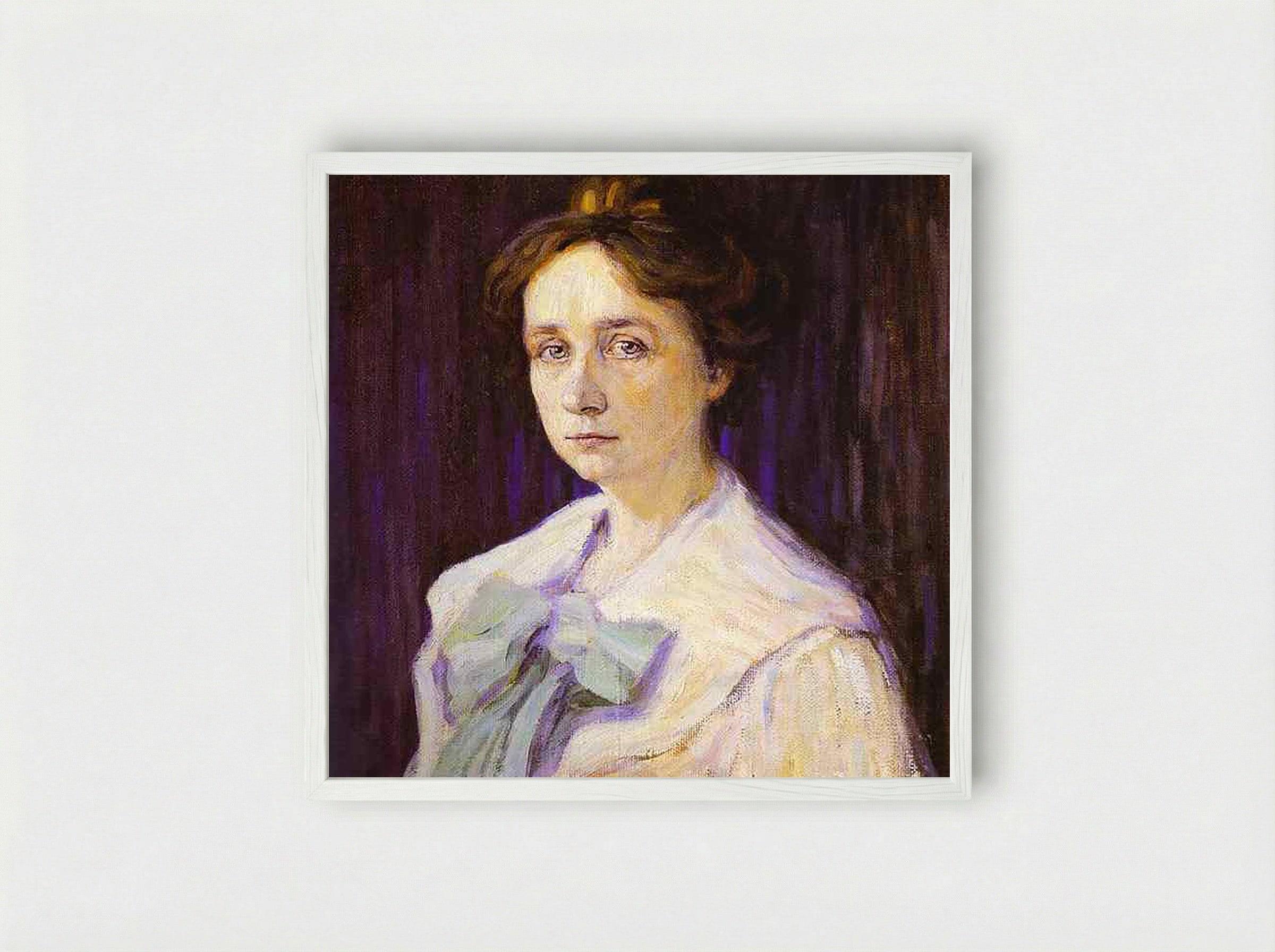 Portrait of Marianne Werefkin - Gabriele Münter - Framed Print White