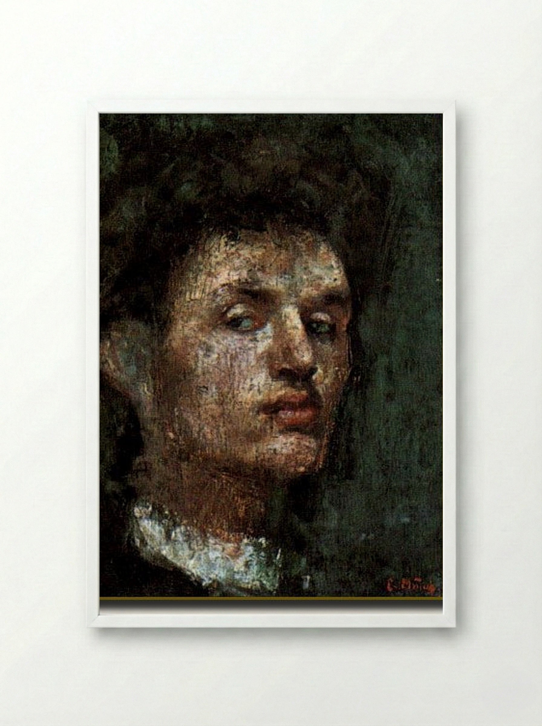 Self-Portrait Dedicated to Anquetin - Émile Bernard - Framed Print White