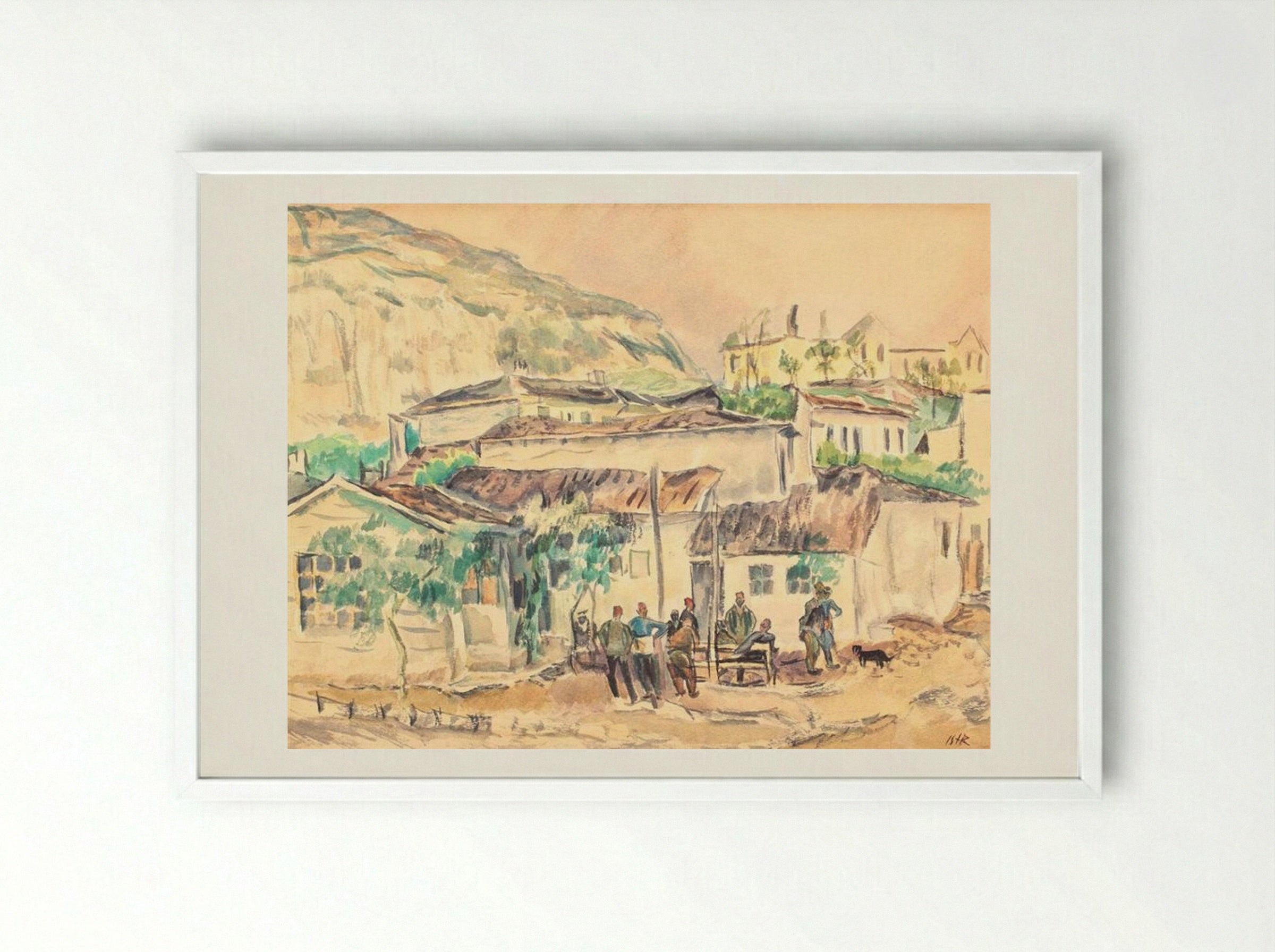 Turks at the Cafe - Iosif Iser - Framed Print White