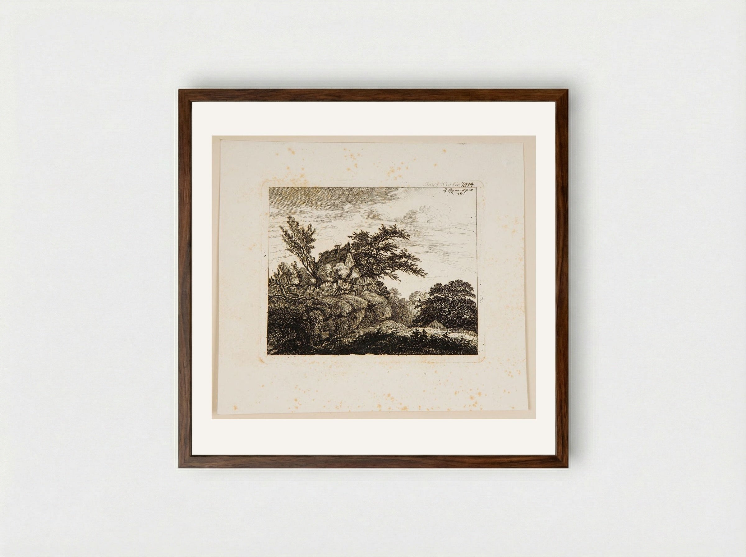 Village Scene (Dorf Partie No. 14) - Johann Philipp Wilhelm Lenz - Framed Print Dark Wood