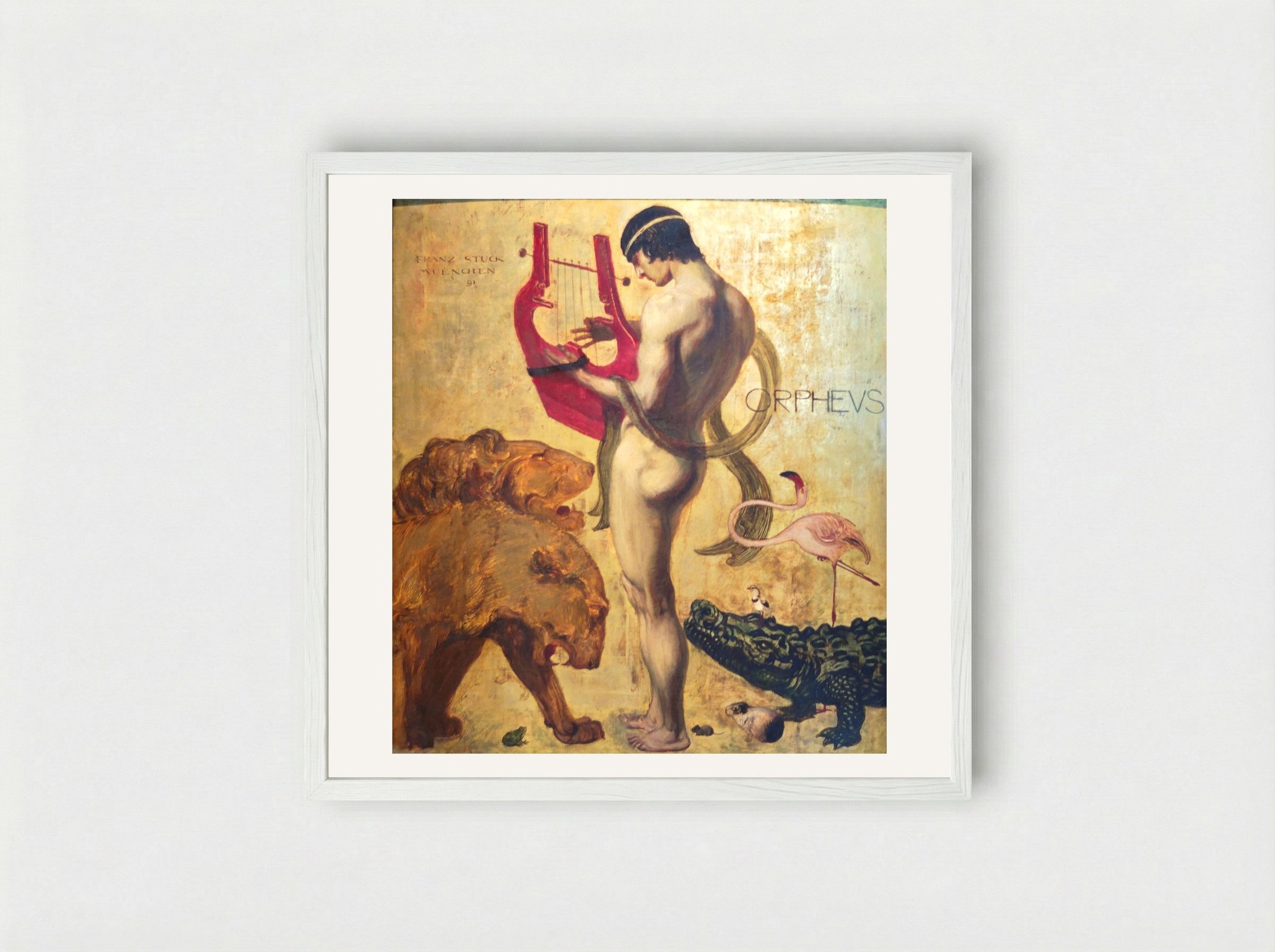 Orpheus - Franz von Stuck - Framed Print White