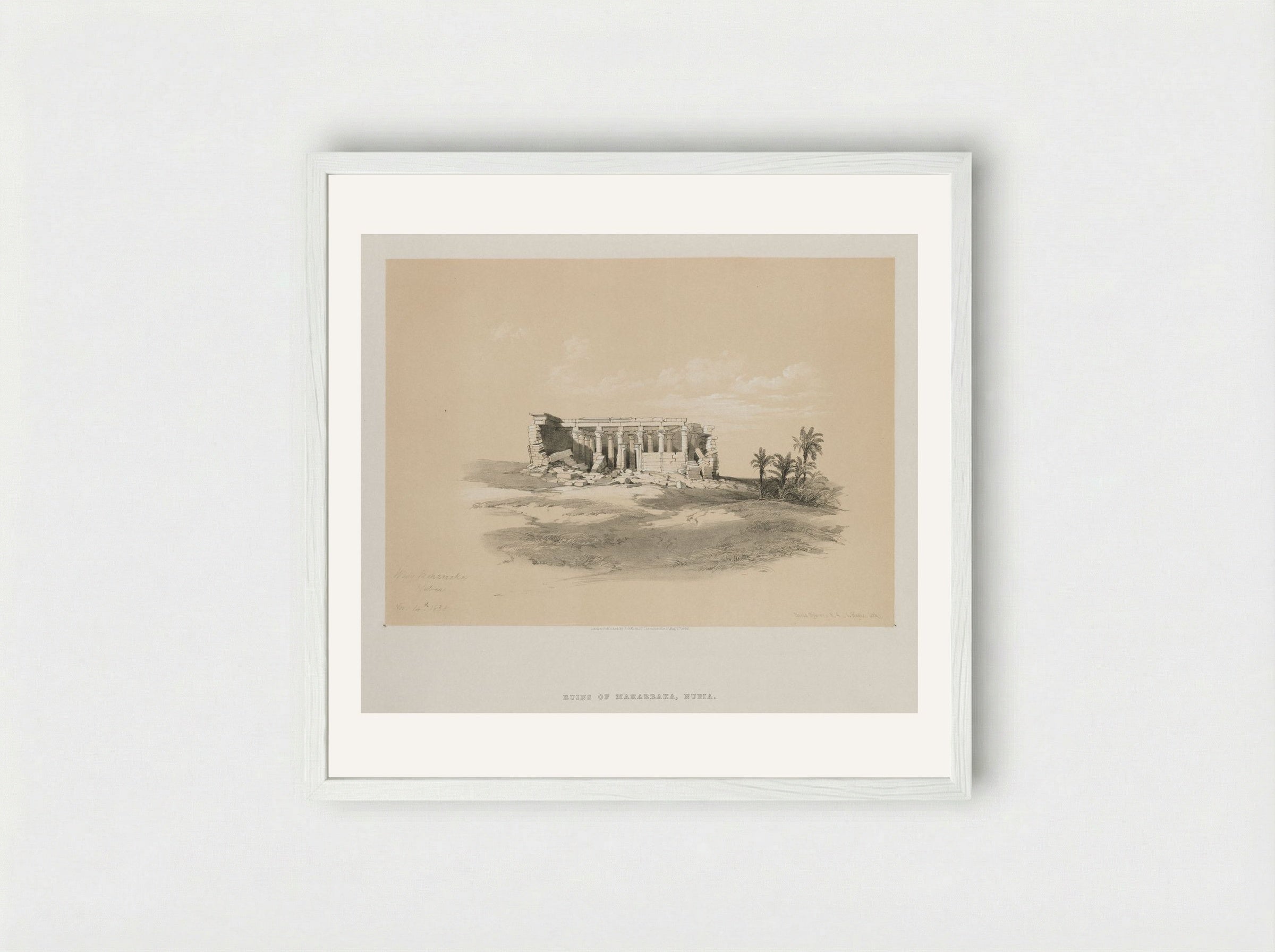 Ruins of Maharraka, Nubia - Louis Haghe - Framed Print White