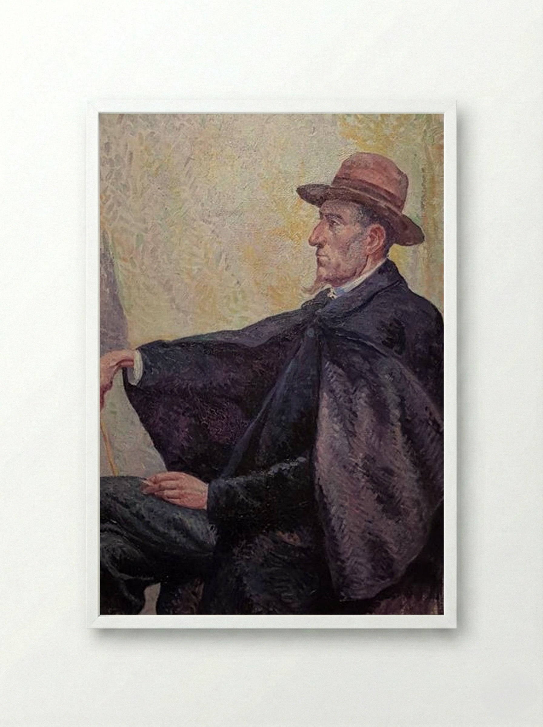 Portrait of Félix Fénéon - Maximilien Luce - Framed Print White