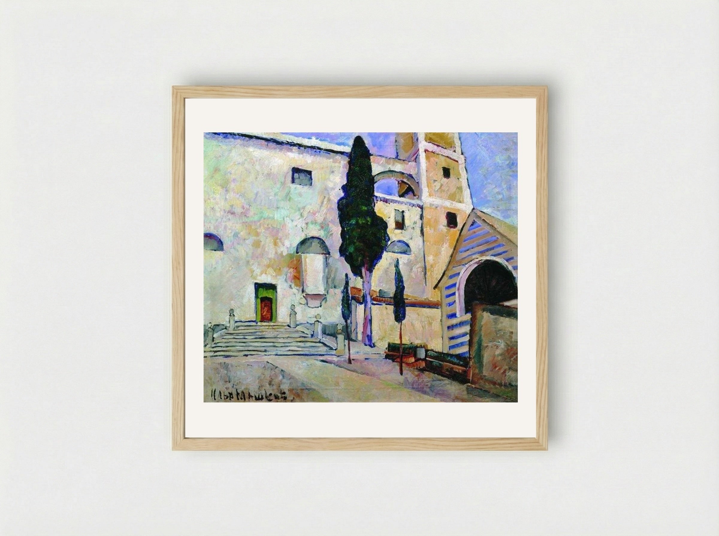 Cypress in the Cathedral Walls, Italy - Ilya Mashkov - Framed Print Wood