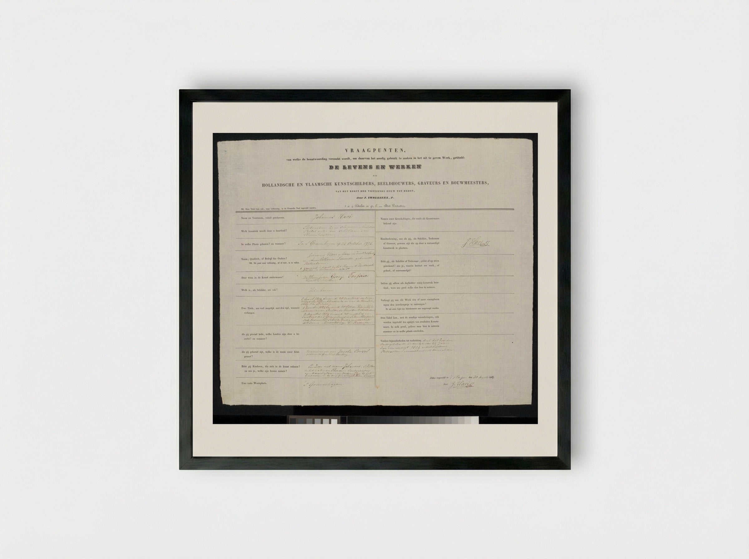 Prof. van der Palm predikend in de Lutherse kerk te 's-Gravenhage voor de koninklijke familie - Johannes Hari (I) - Framed Print Black