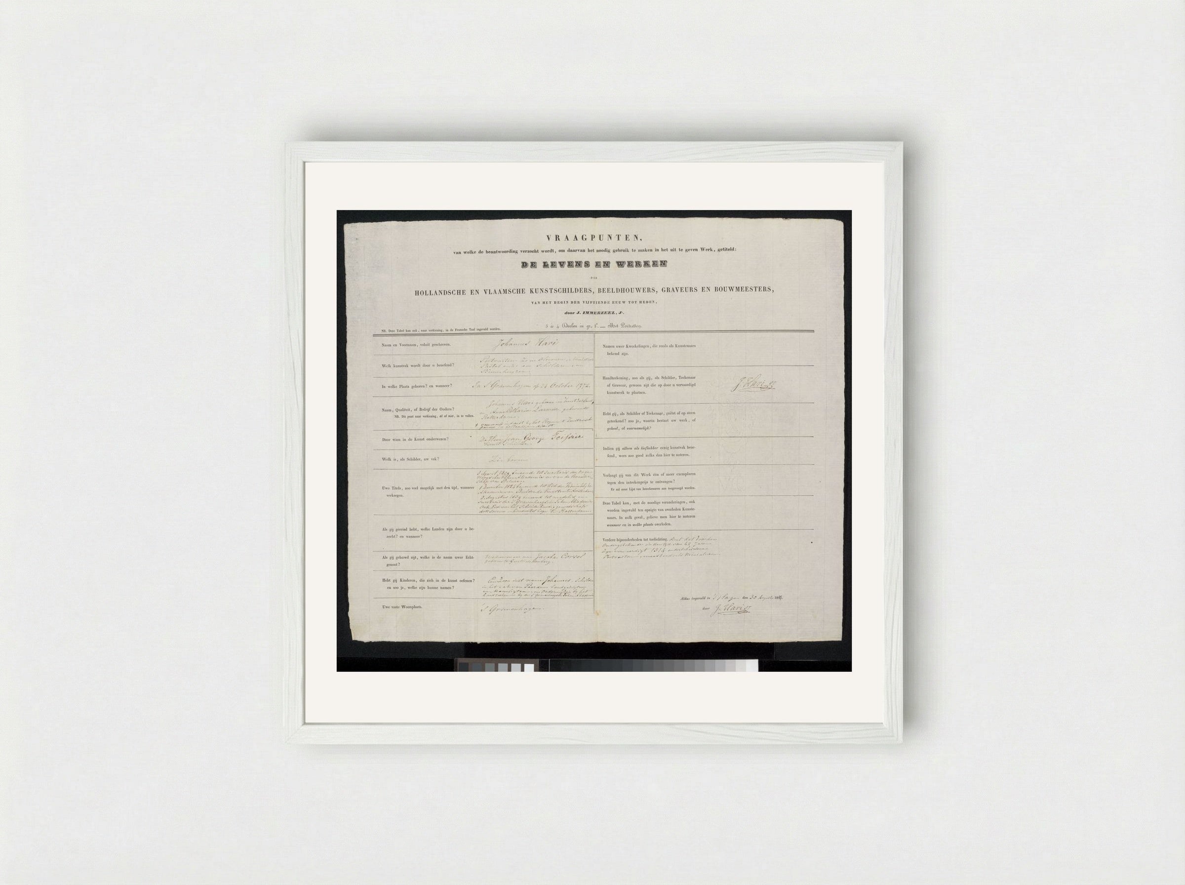 Prof. van der Palm predikend in de Lutherse kerk te 's-Gravenhage voor de koninklijke familie - Johannes Hari (I) - Framed Print White