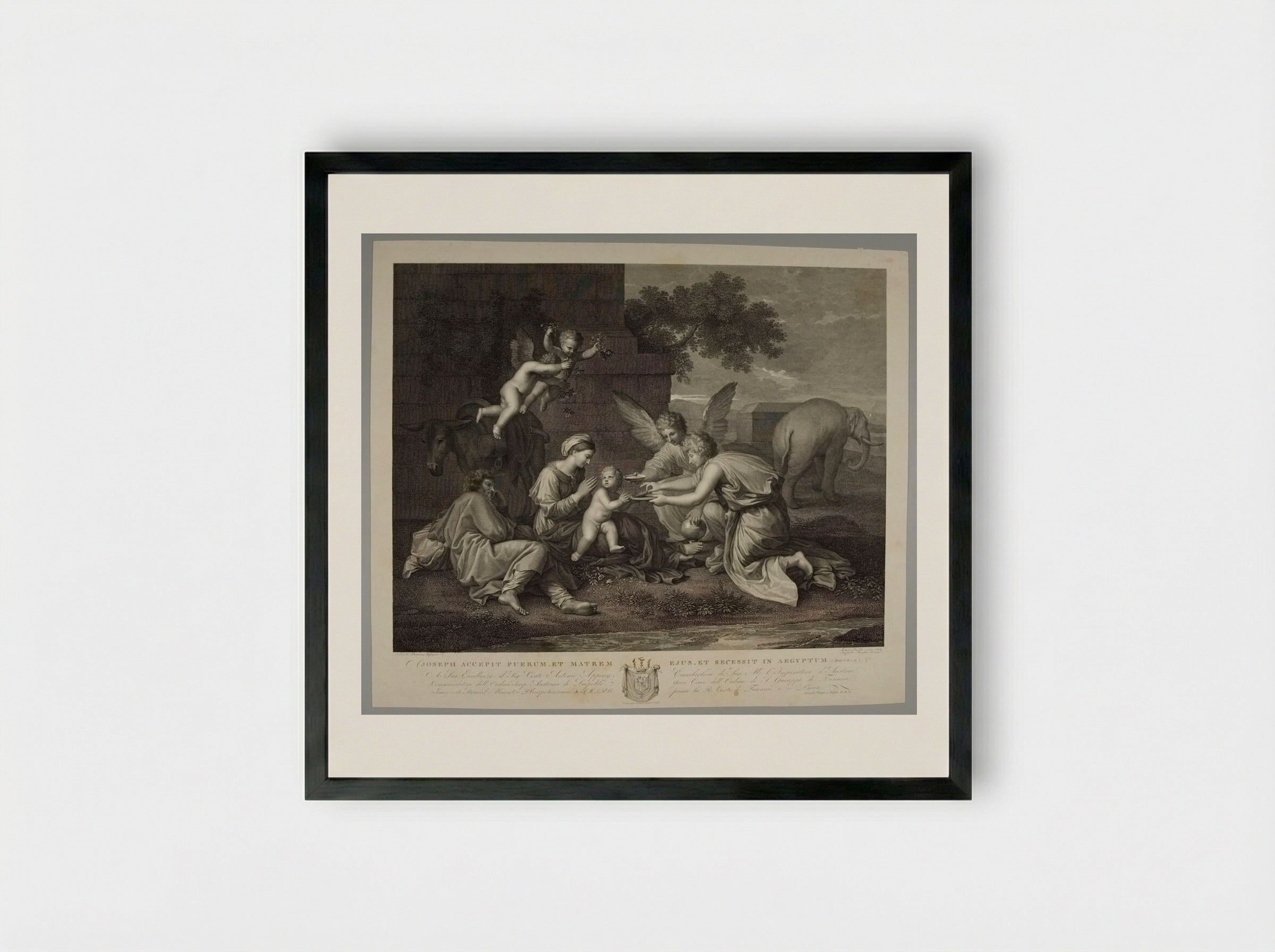 Repose in Egypt - Antonio Perfetti - Framed Print Black