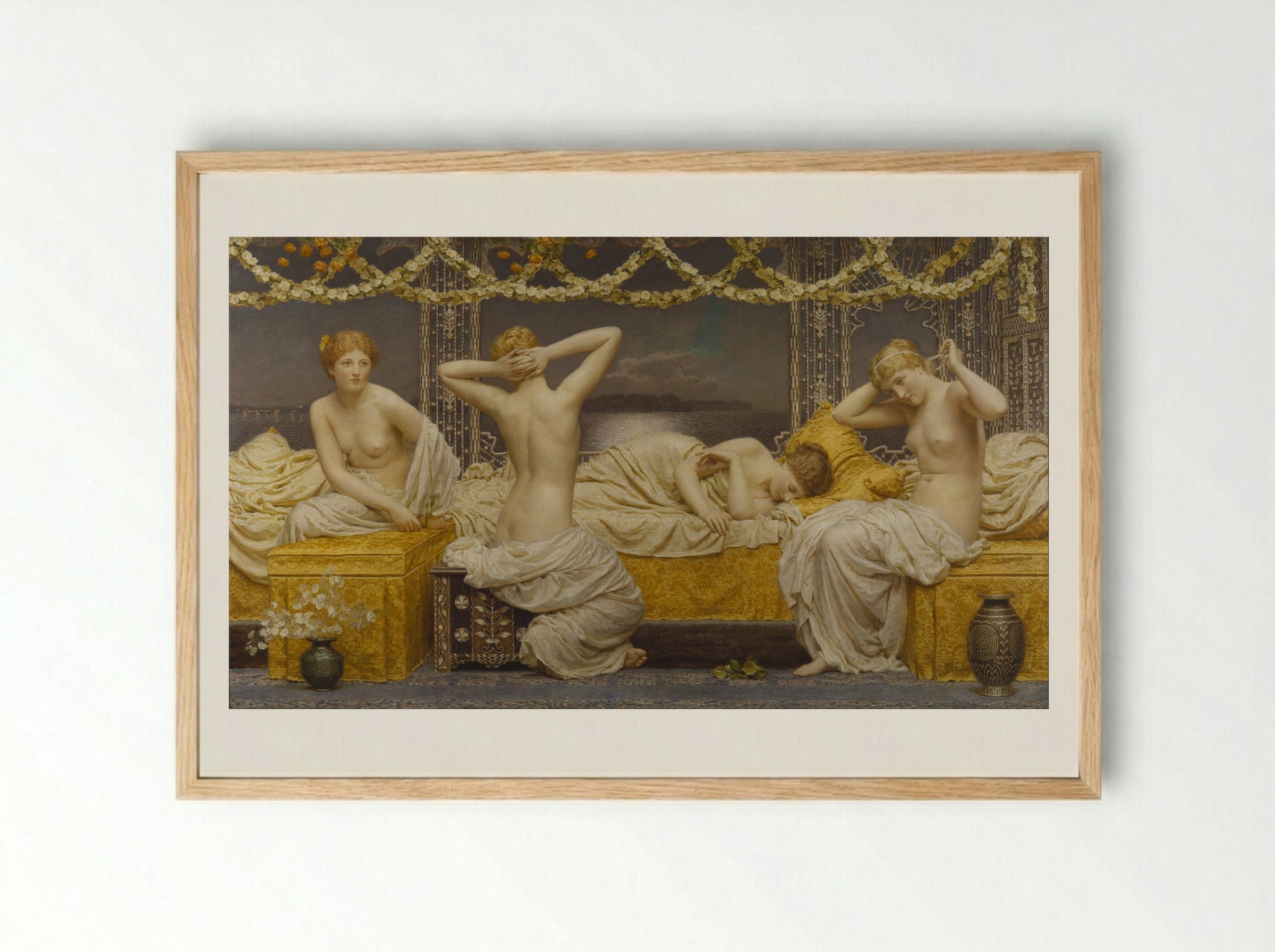 A Summer Night - Albert Joseph Moore - Framed Print Wood
