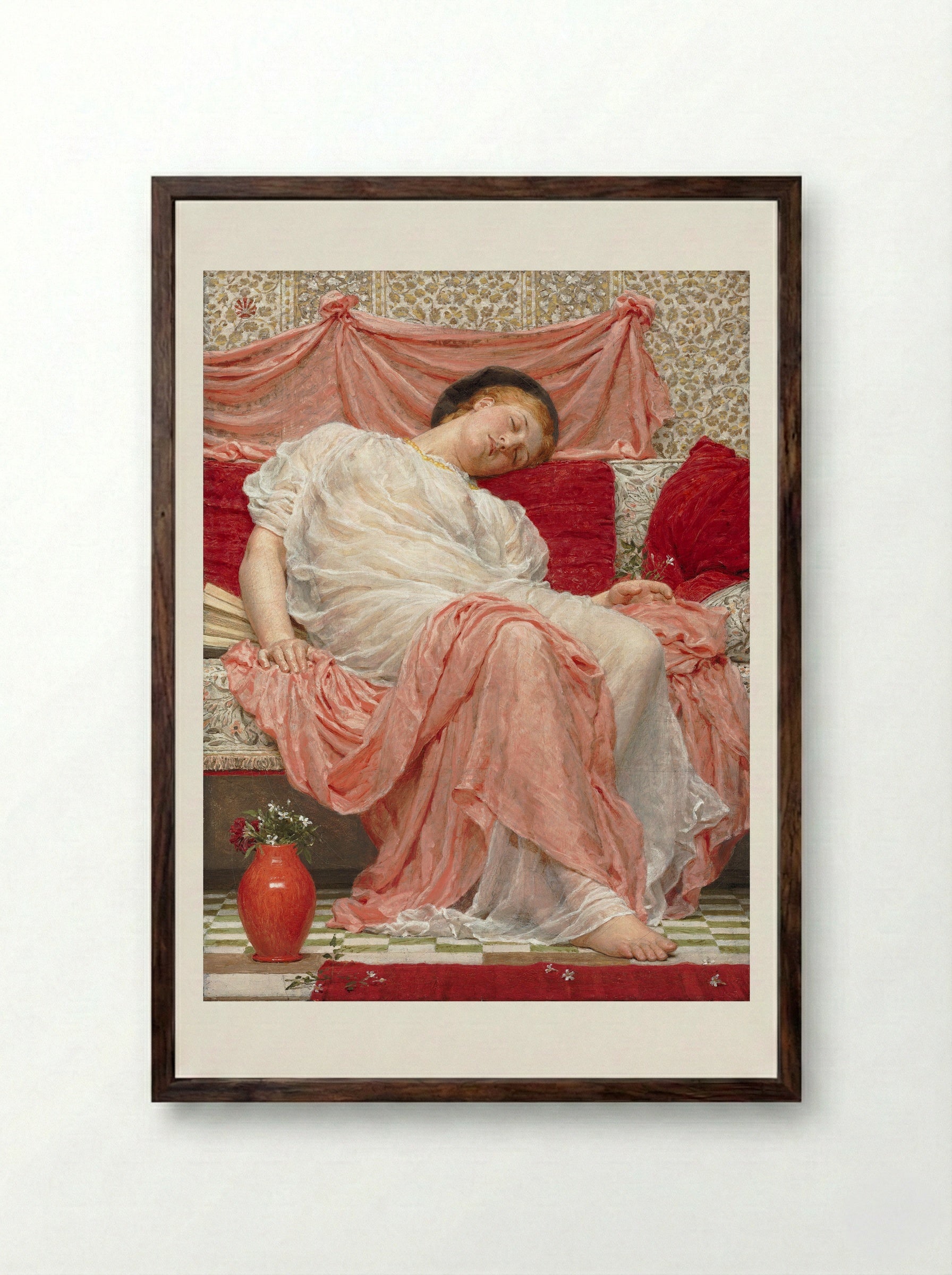 Jasmine - Albert Joseph Moore - Framed Print Dark Wood