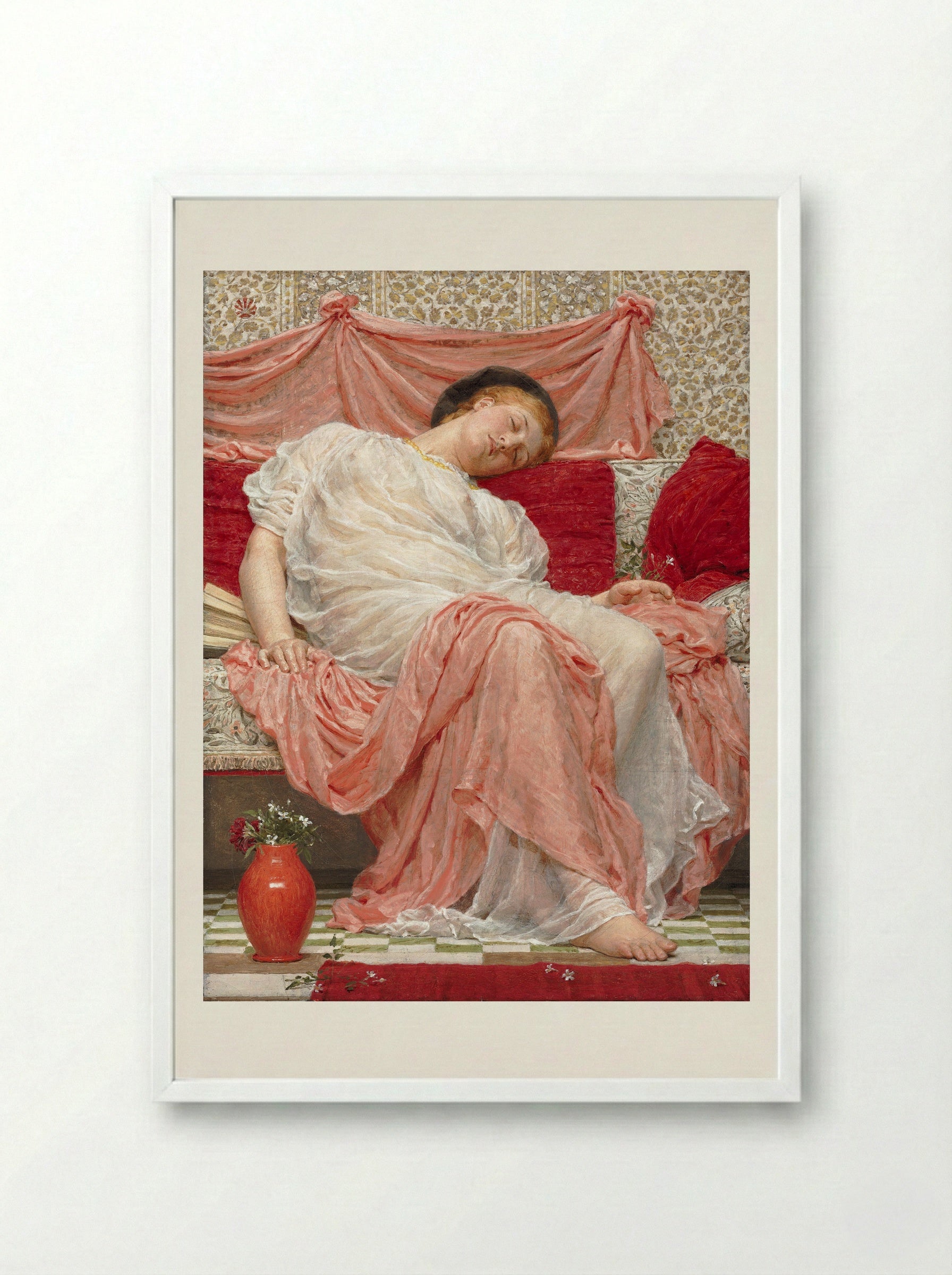 Jasmine - Albert Joseph Moore - Framed Print White