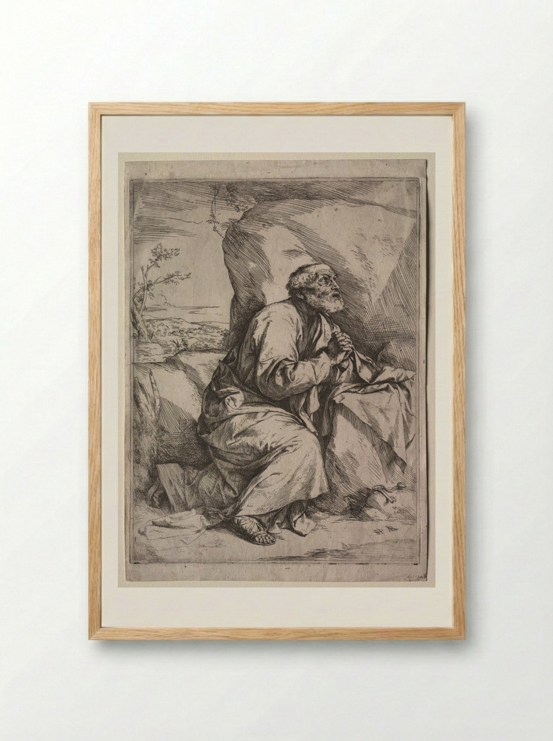 The Penitent St. Peter - Jusepe de Ribera - Framed Print Wood