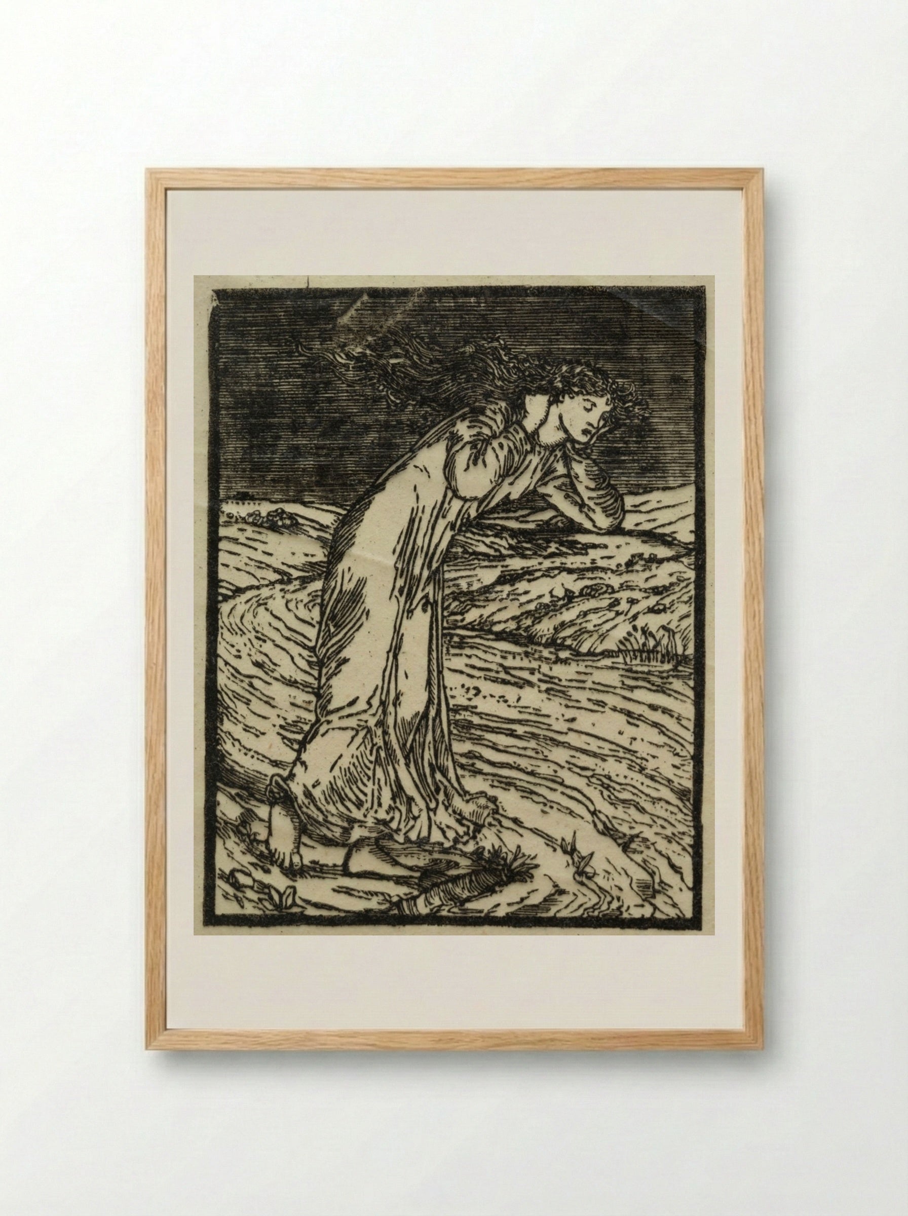 Psyche Throwing Herself into the River - William Morris - Framed Print Wood