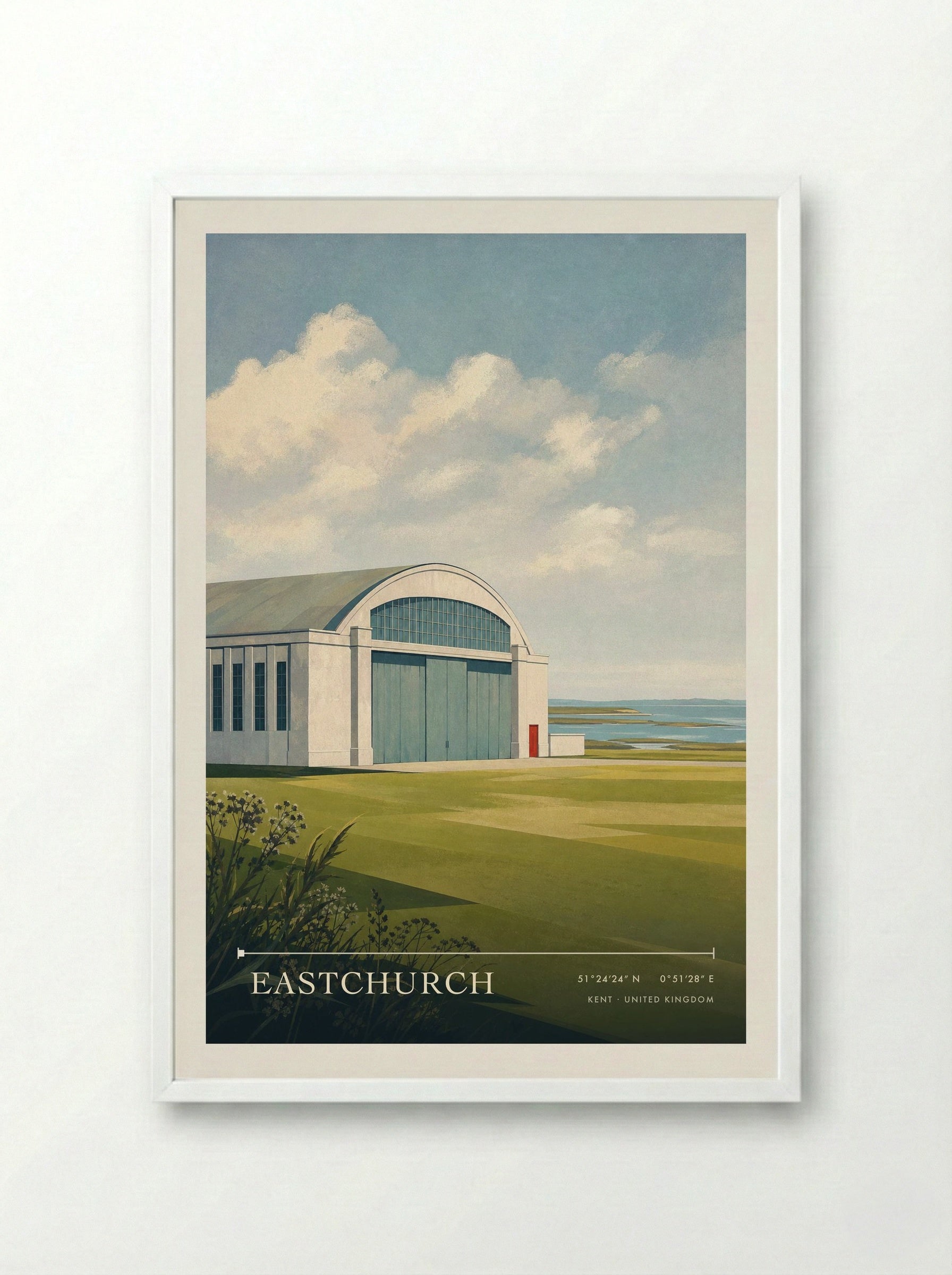 Eastchurch Kent United Kingdom Travel Poster - Framed Print White