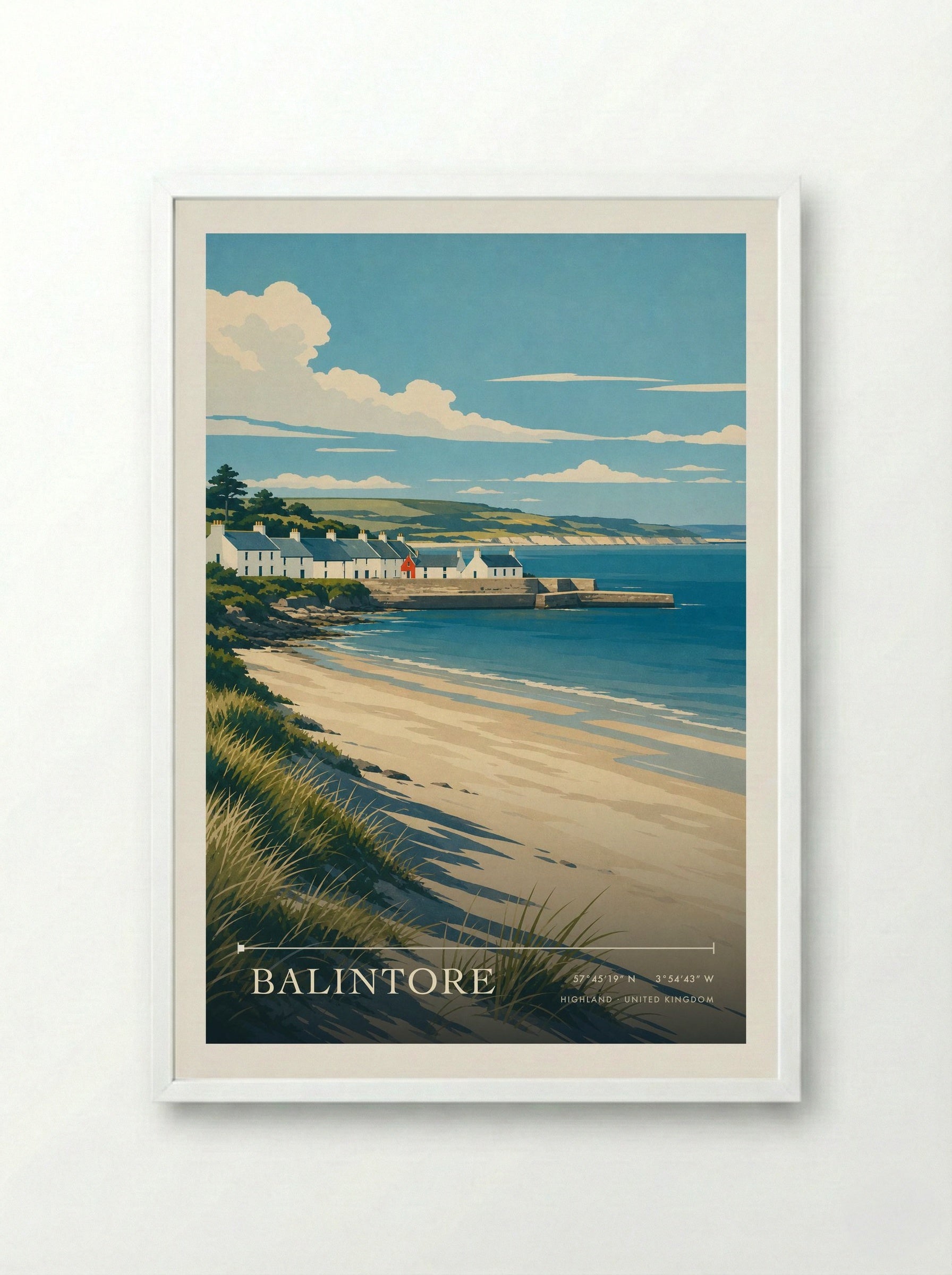 Balintore Highland United Kingdom Travel Poster - Framed Print White