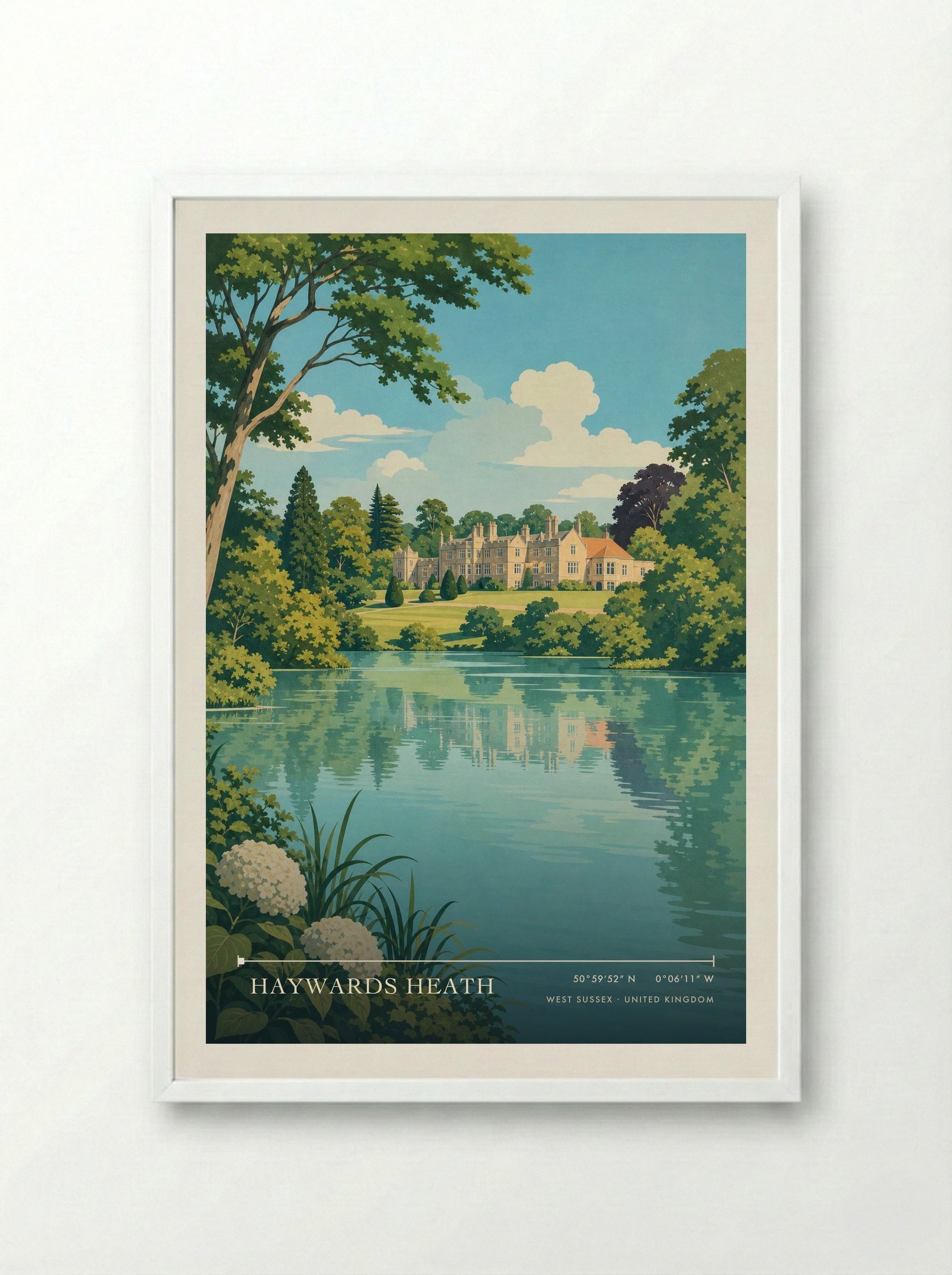 Haywards Heath West Sussex United Kingdom Travel Poster - Framed Print White