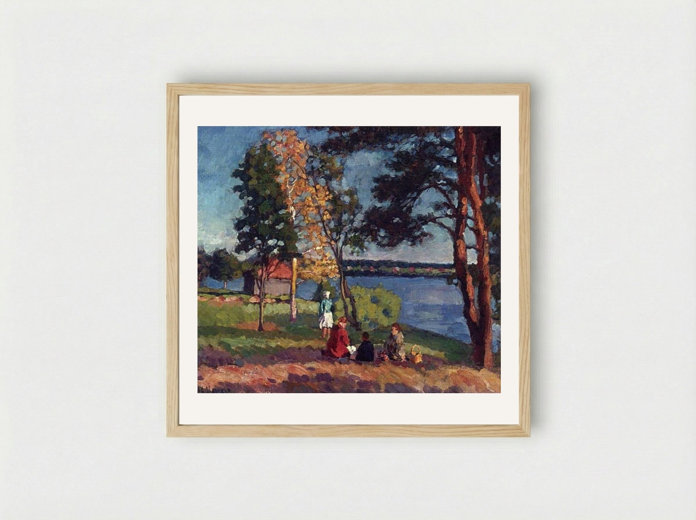 Bank of the Neva. Evening - Ilya Mashkov - Framed Print Wood