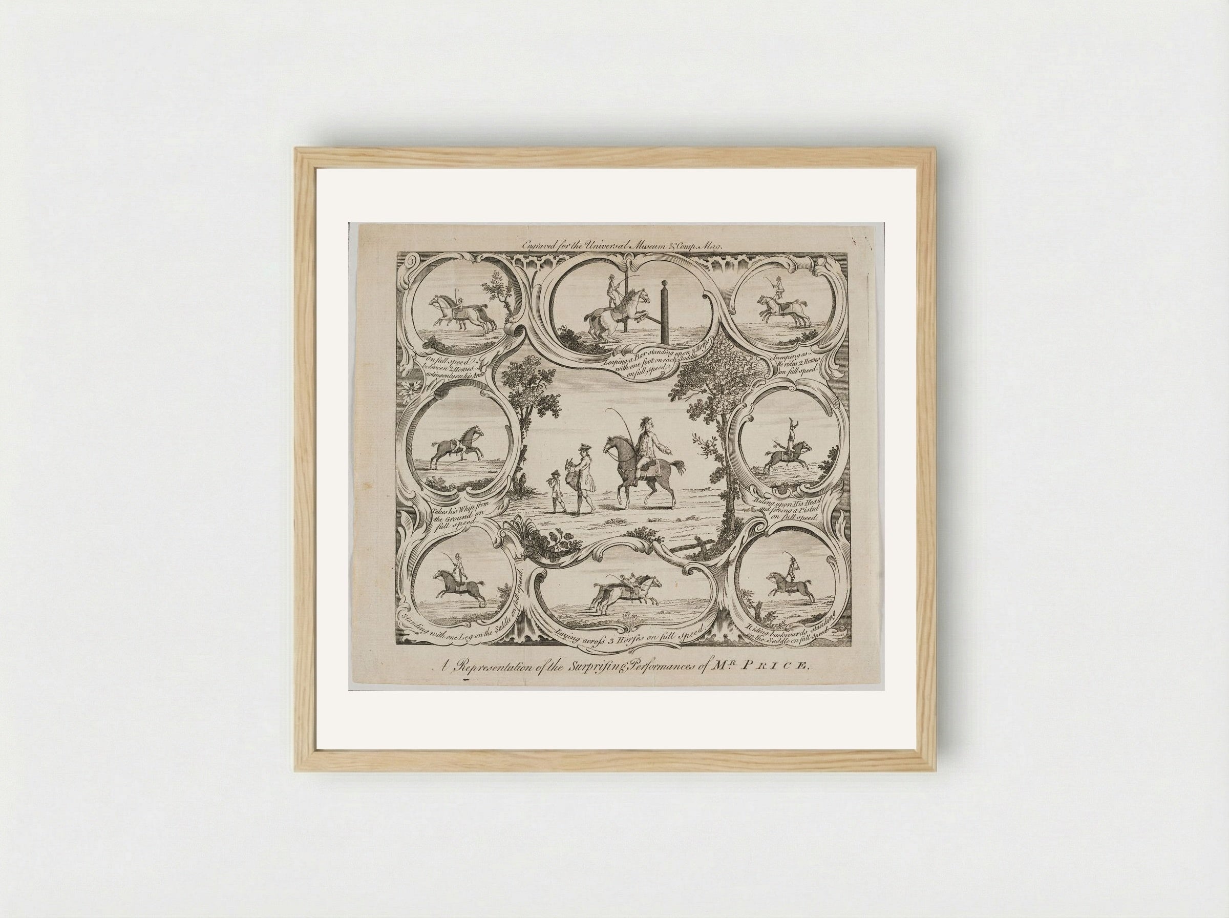 A Representation of the Surprising Performances of Mr. Price - B. Cole - Framed Print Wood