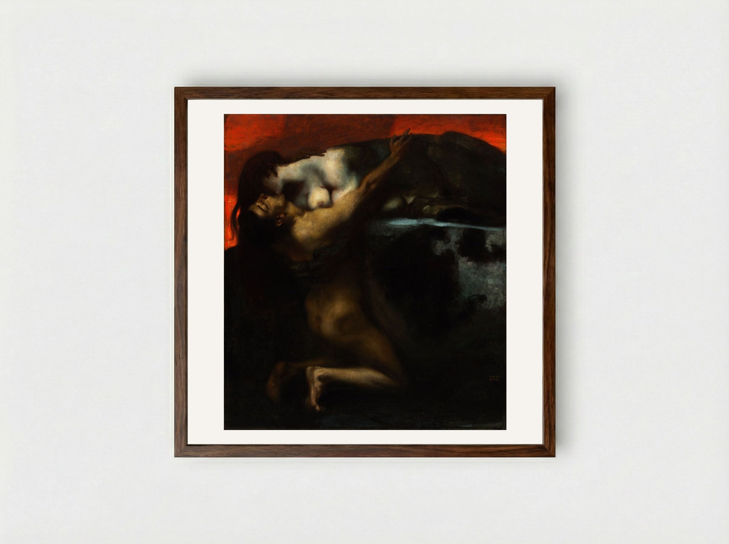 Sphinx - Franz von Stuck - Framed Print Dark Wood