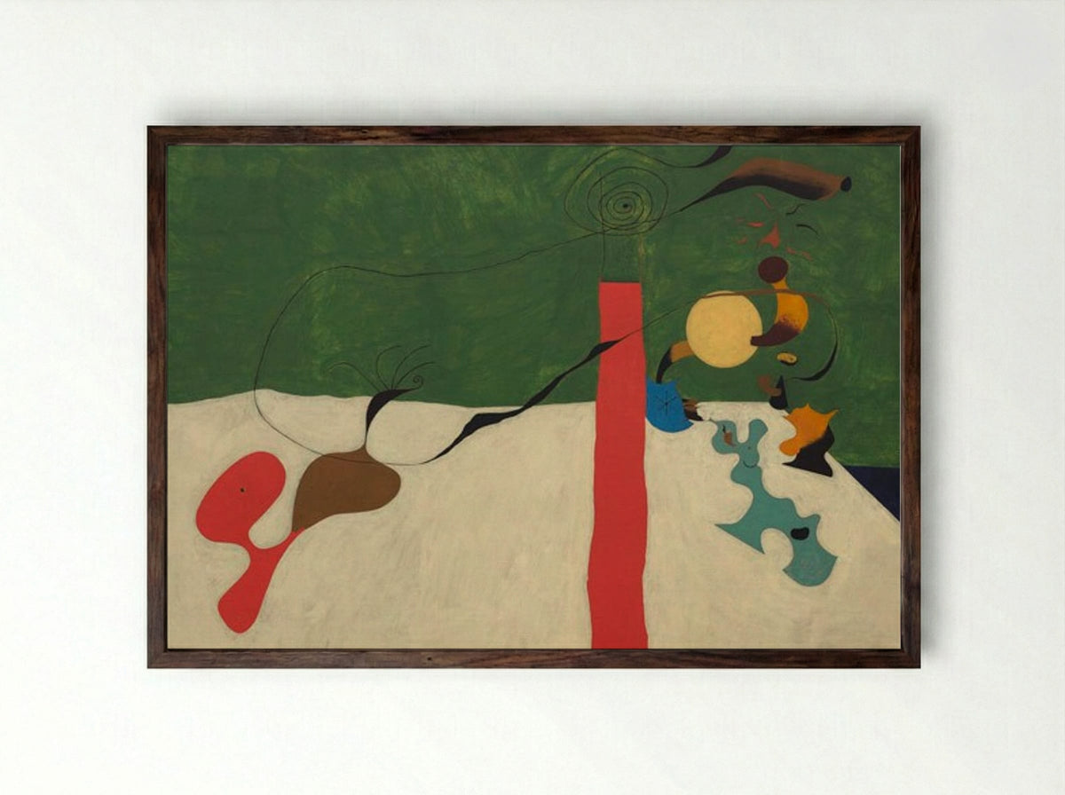 Still Life with Lamp - Joan Miró - Framed Print Dark Wood