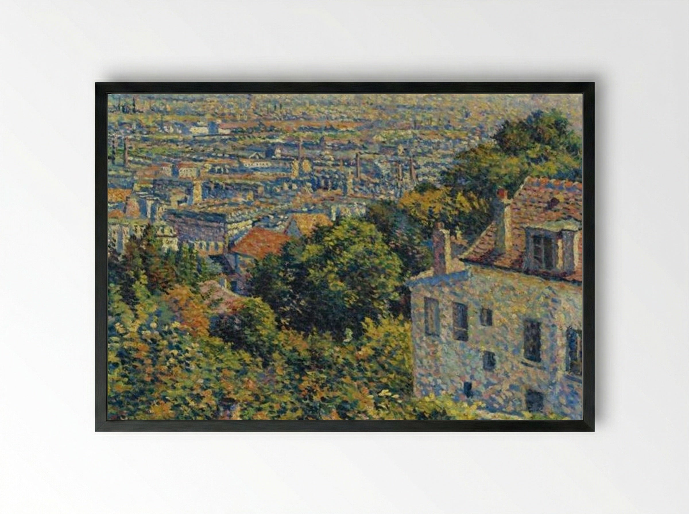 Montmartre, de la rue Cortot, vue vers Saint-Denis - Maximilien Luce - Framed Print Black