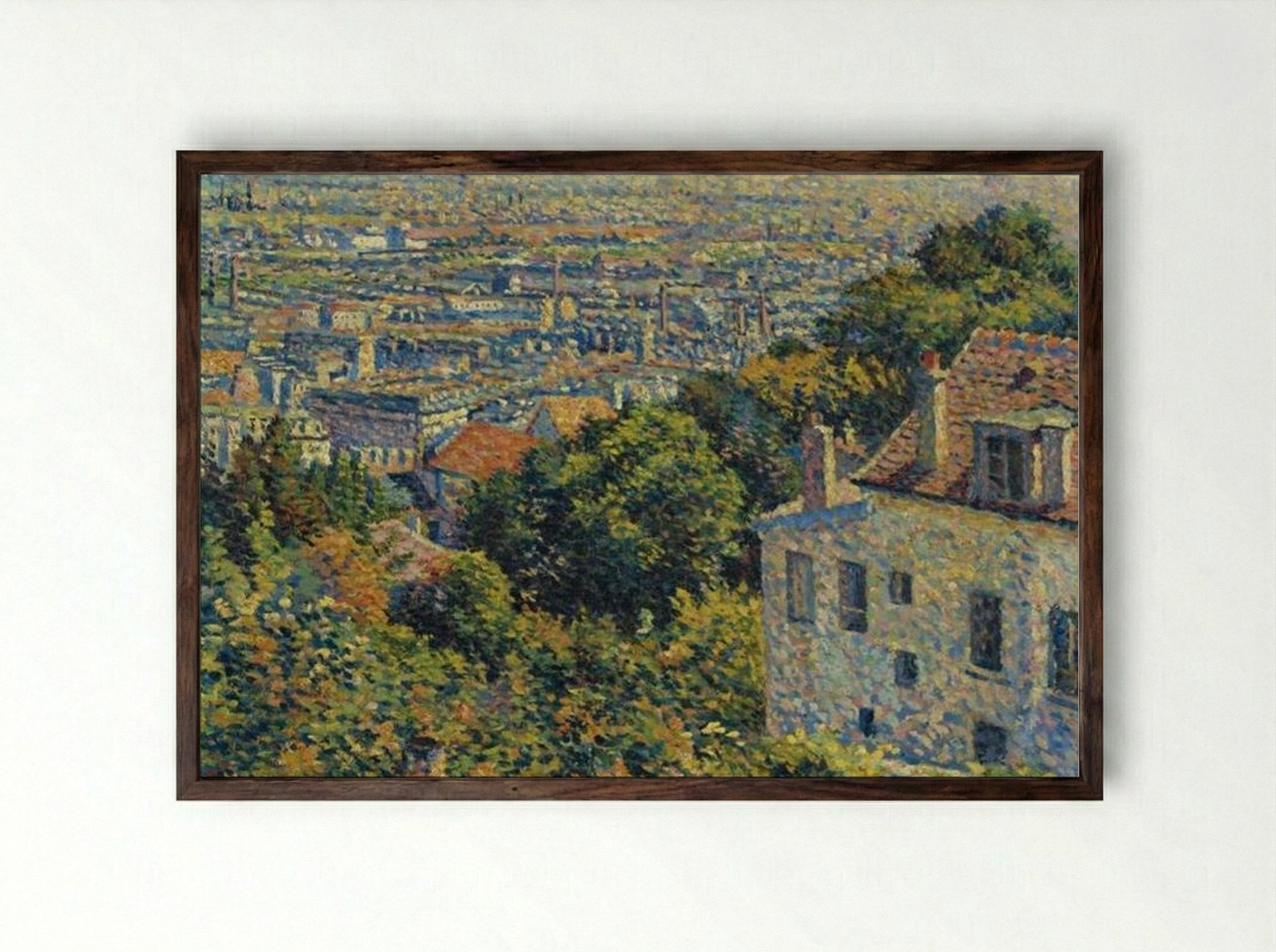 Montmartre, de la rue Cortot, vue vers Saint-Denis - Maximilien Luce - Framed Print Dark Wood