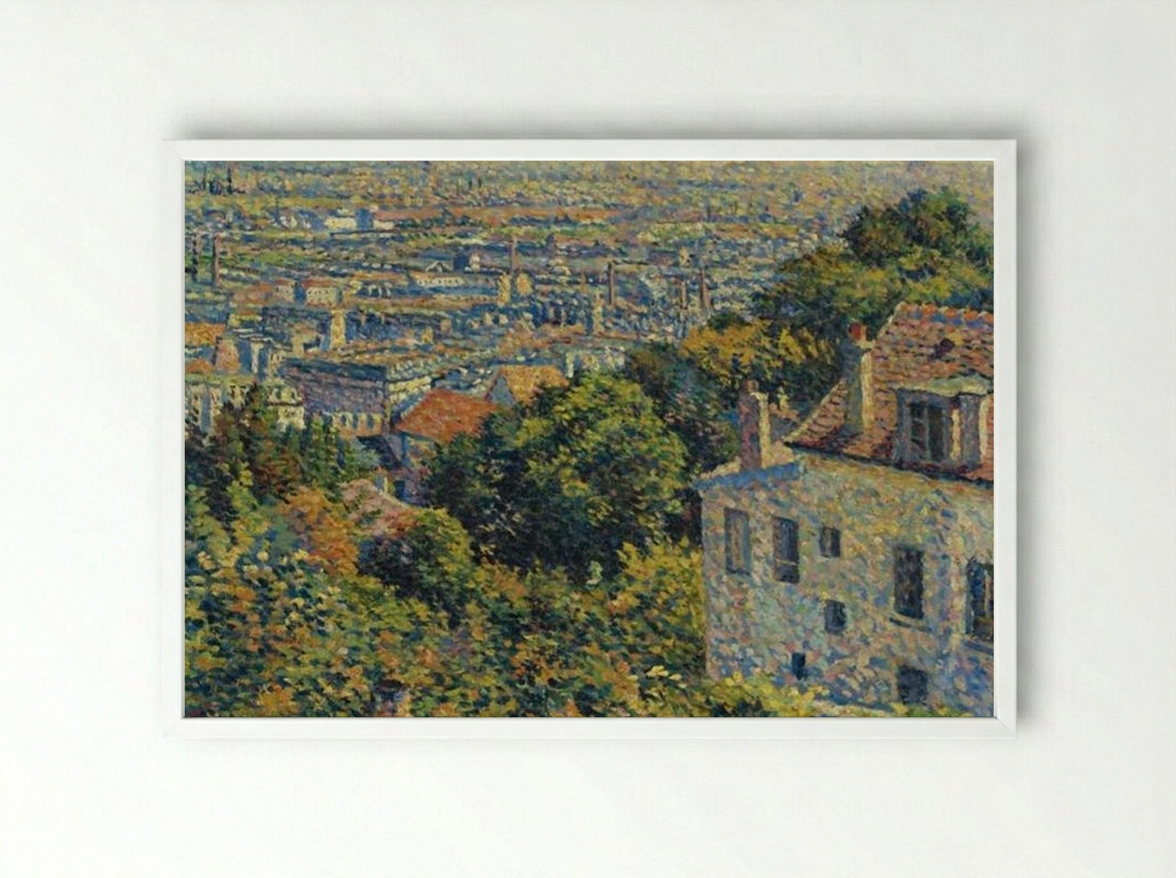 Montmartre, de la rue Cortot, vue vers Saint-Denis - Maximilien Luce - Framed Print White