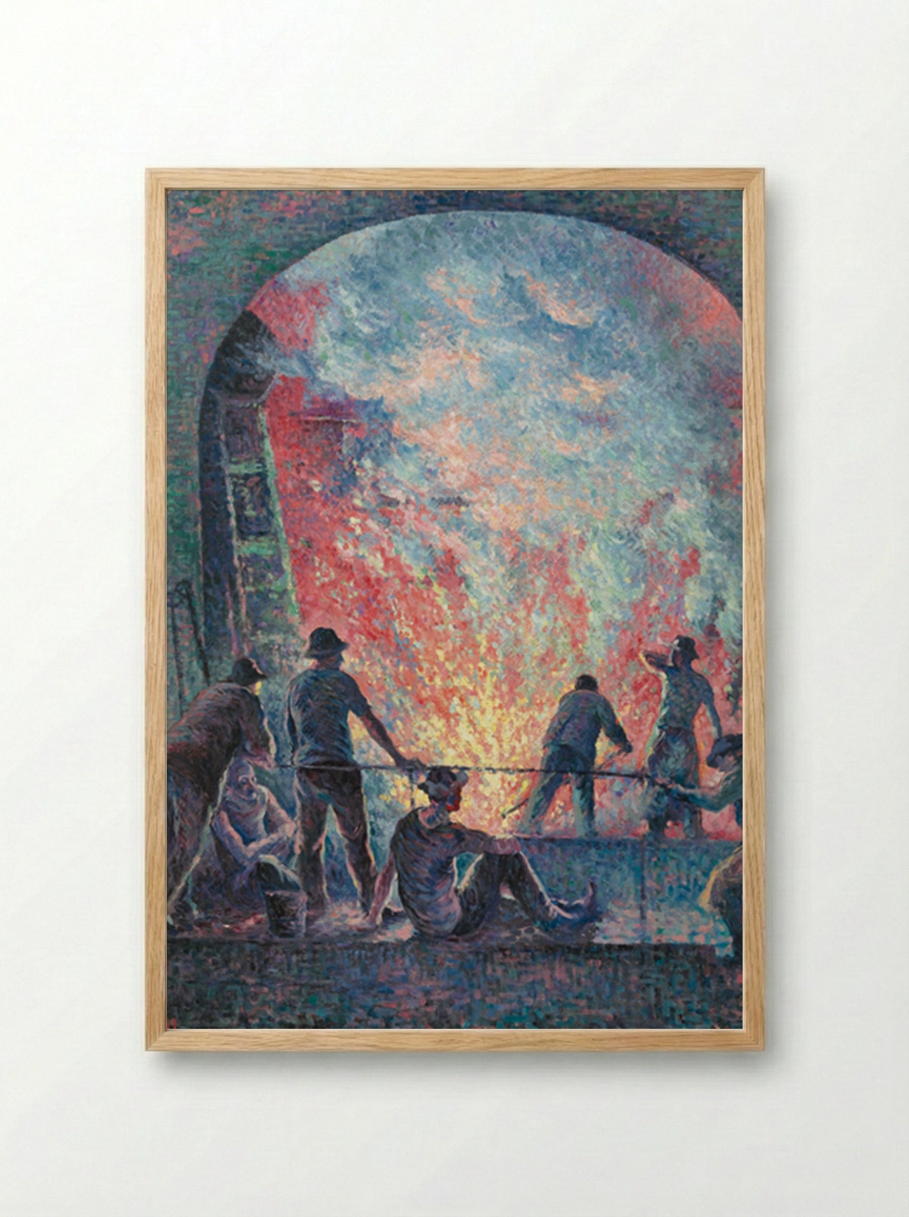 L'acierie - Maximilien Luce - Framed Print Wood