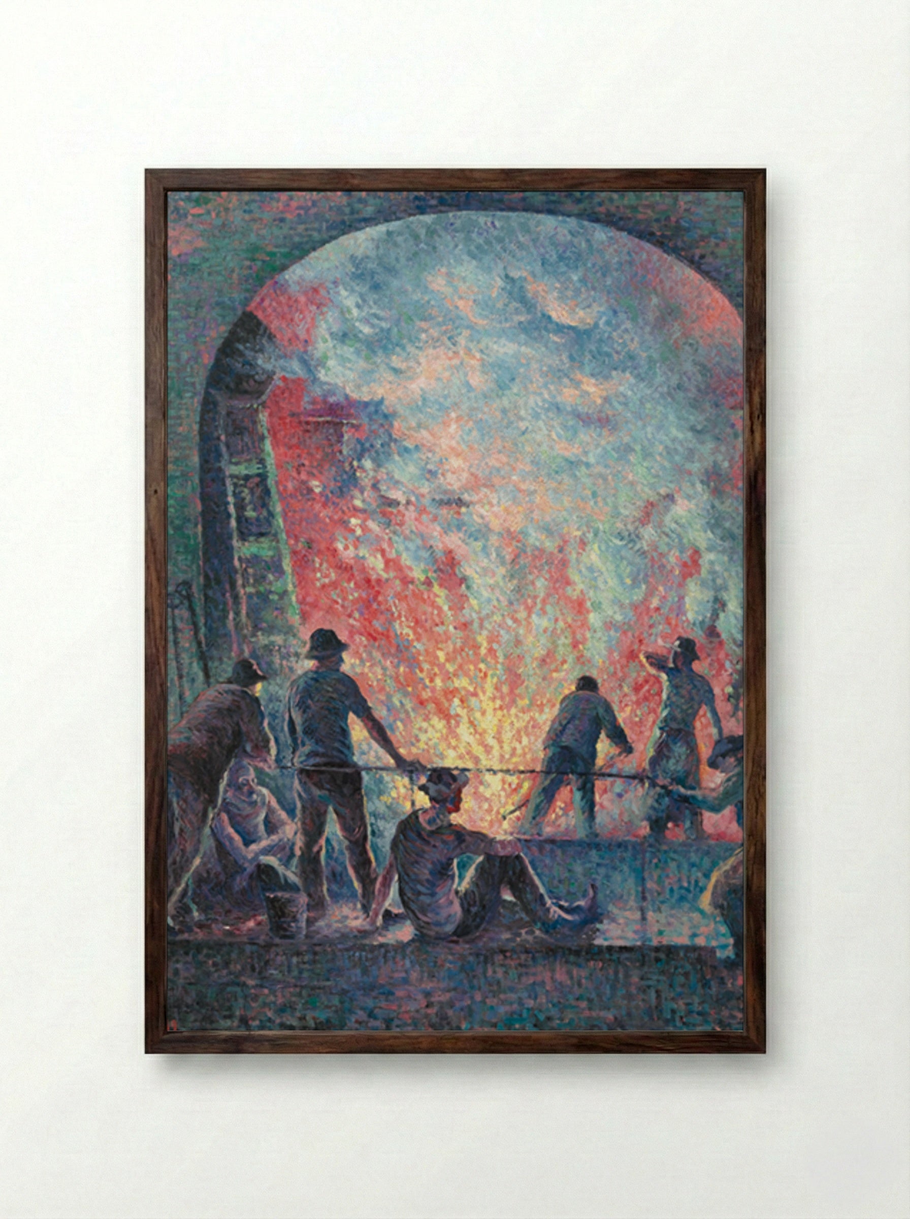L'acierie - Maximilien Luce - Framed Print Dark Wood