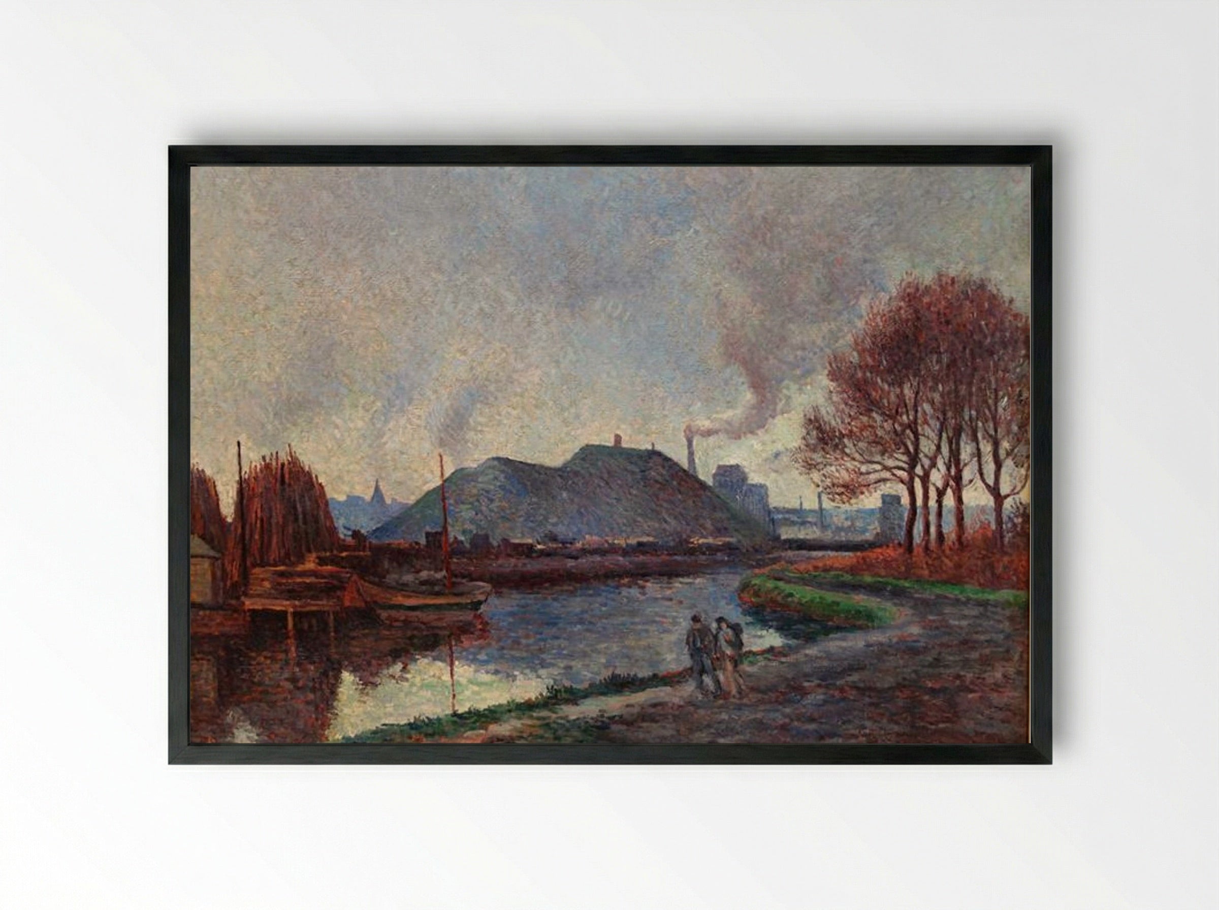 The River Sambre at Charleroi - Maximilien Luce - Framed Print Black