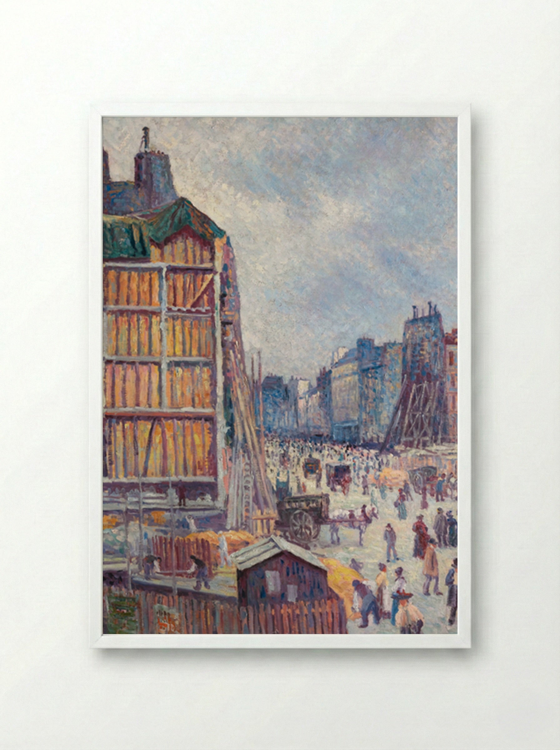 La Rue Réaumur - Maximilien Luce - Framed Print White