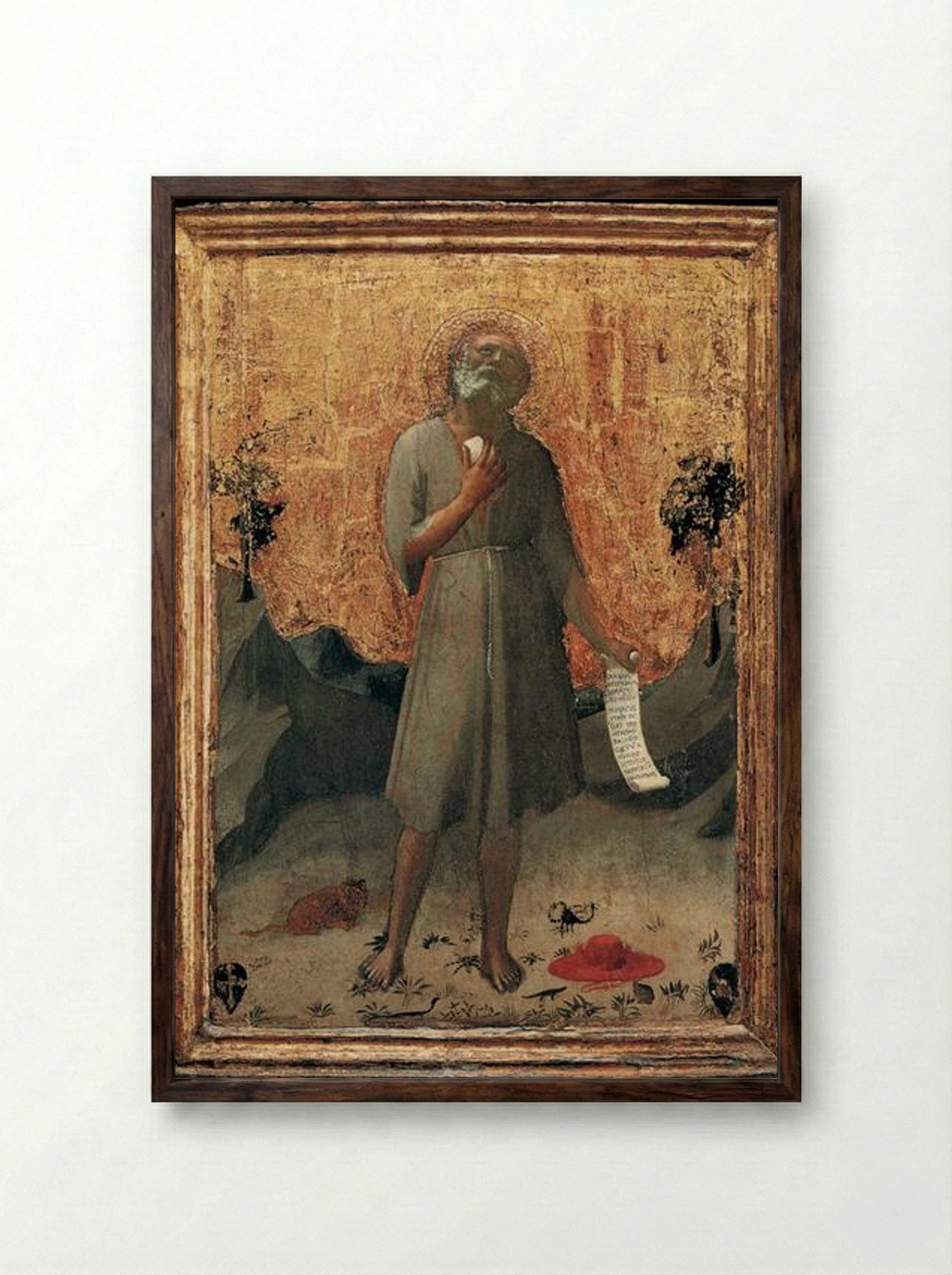 Penitent St. Jerome - Fra Angelico - Framed Print Dark Wood