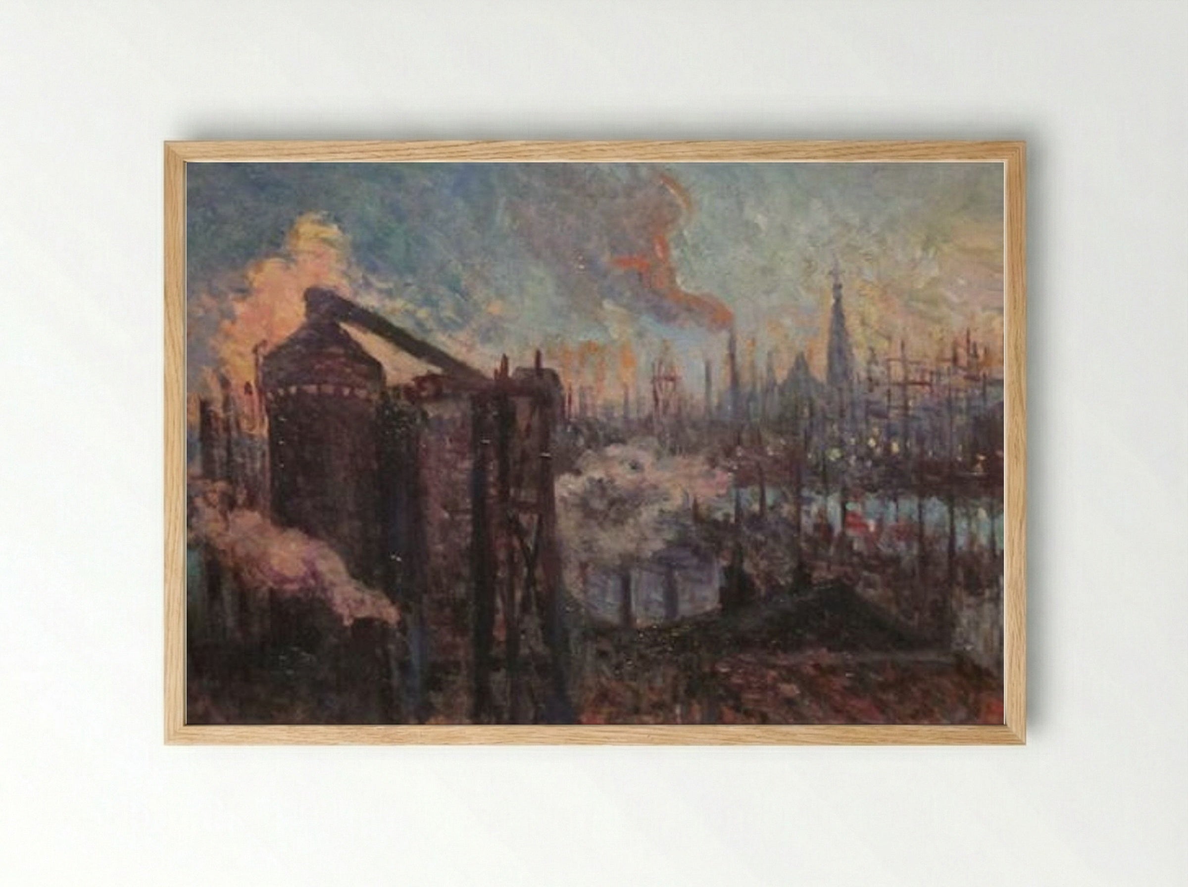 Large Industrial City - Maximilien Luce - Framed Print Wood