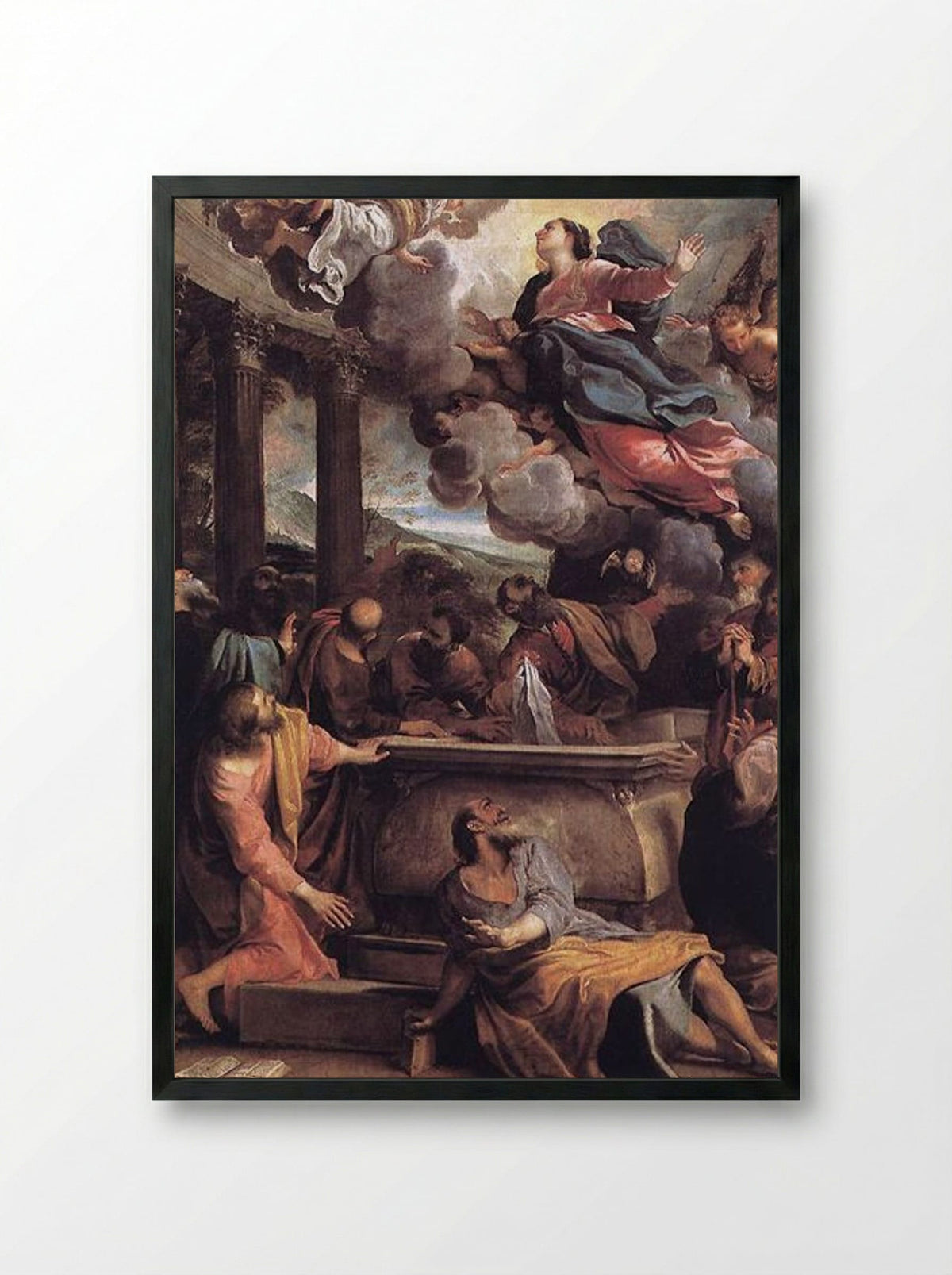 The Assumption of the Virgin - Annibale Carracci - Framed Print Black