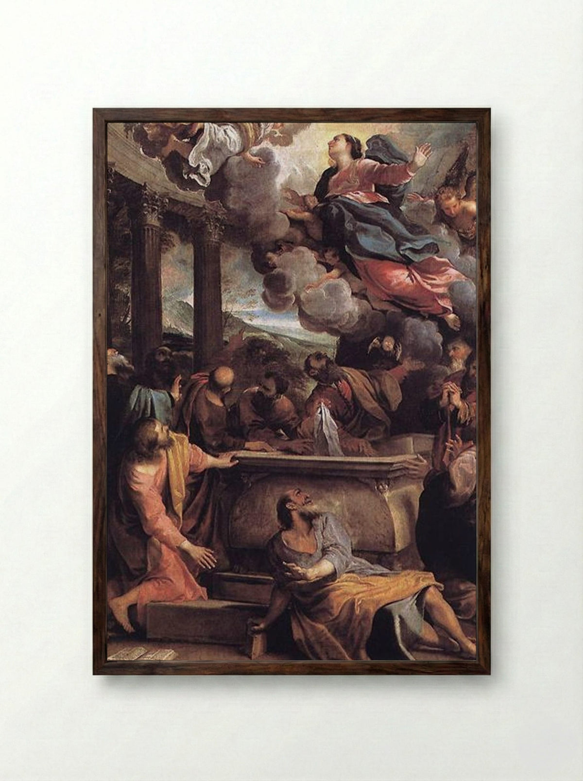 The Assumption of the Virgin - Annibale Carracci - Framed Print Dark Wood