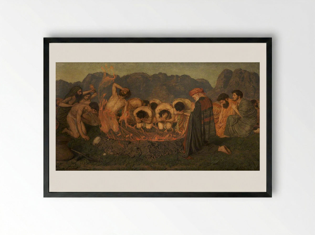 Elijah's Sacrifice - Albert Joseph Moore - Framed Print Black