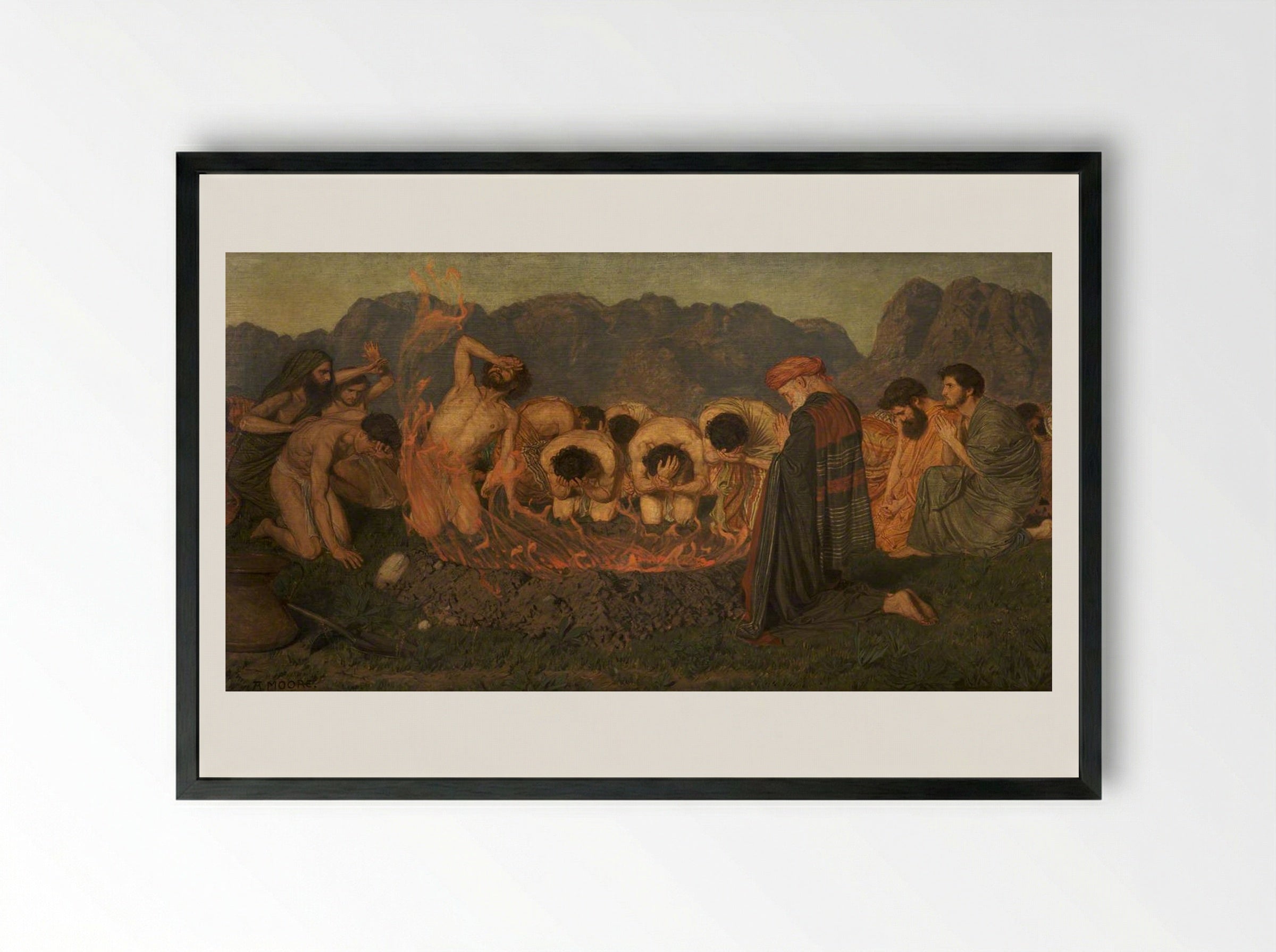 Elijah's Sacrifice - Albert Joseph Moore - Framed Print Black