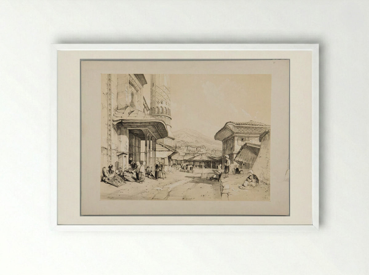 Brusa - John Frederick Lewis - Framed Print White