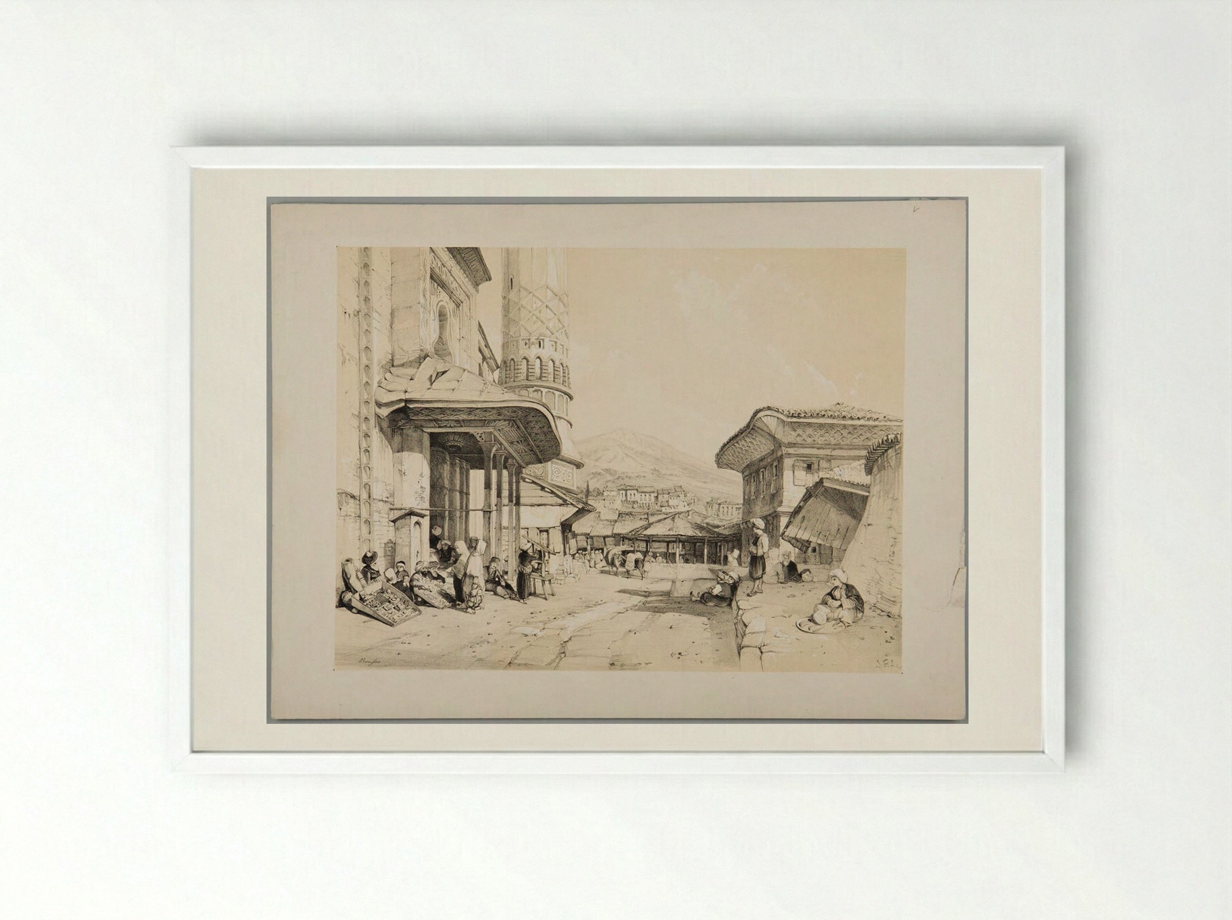 Brusa - John Frederick Lewis - Framed Print White