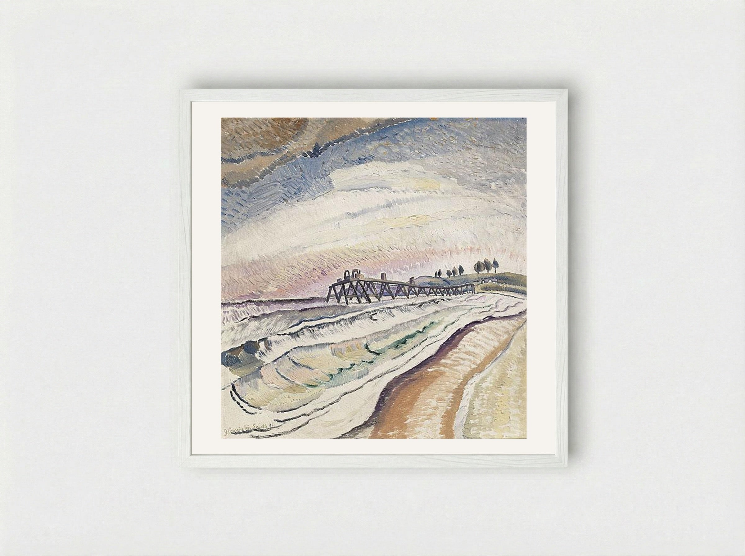 Bulli Pier, South Coast - Grace Cossington Smith - Framed Print White