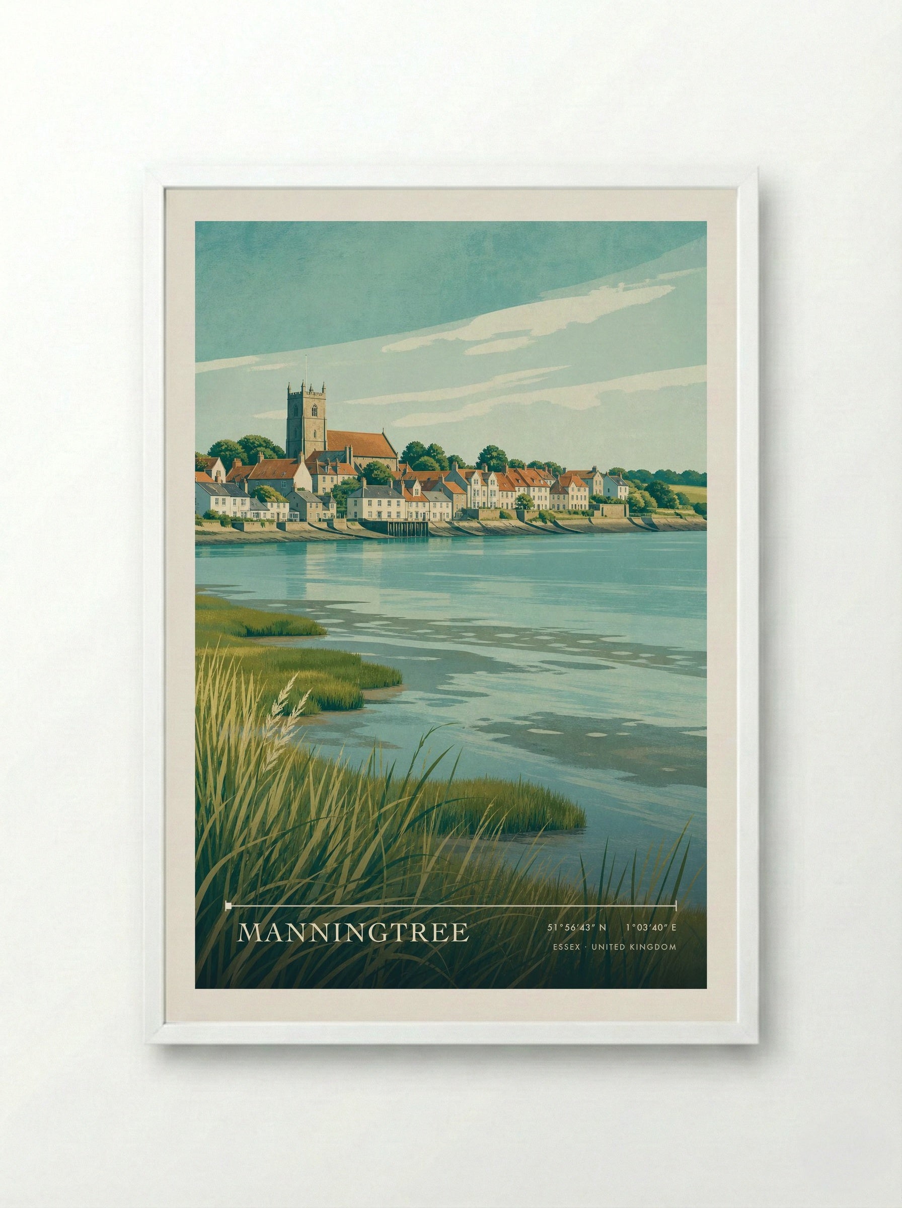 Manningtree Essex United Kingdom Travel Poster - Framed Print White