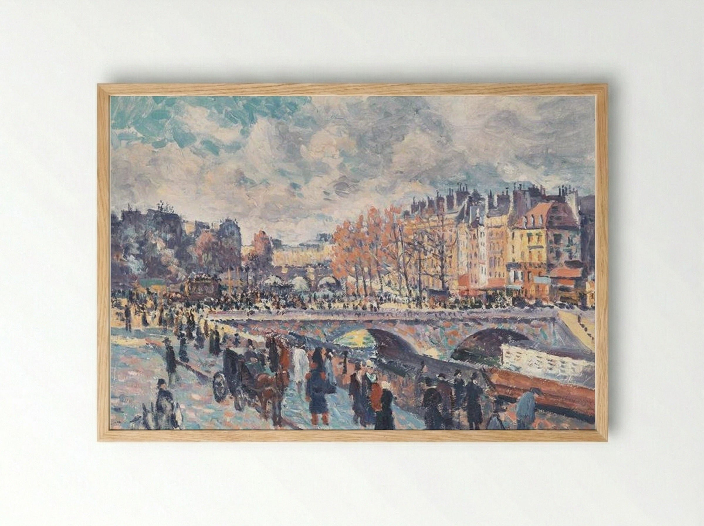 Seinequai in Paris - Maximilien Luce - Framed Print Wood