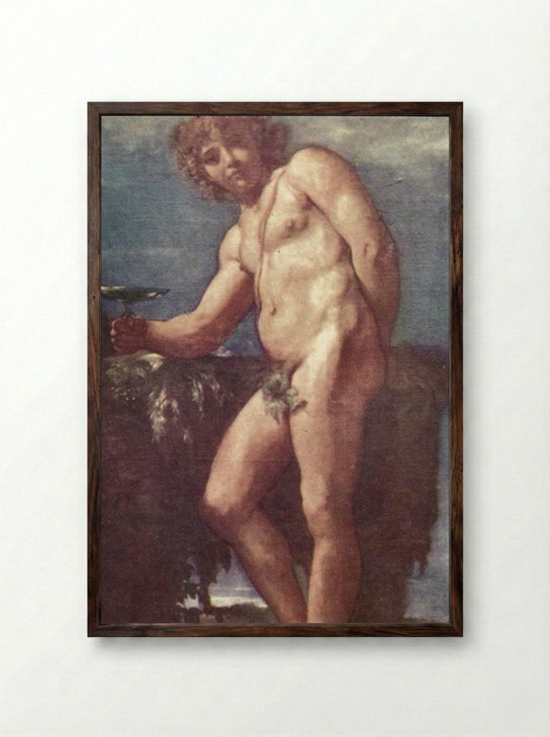 Bacchus - Annibale Carracci - Framed Print Dark Wood