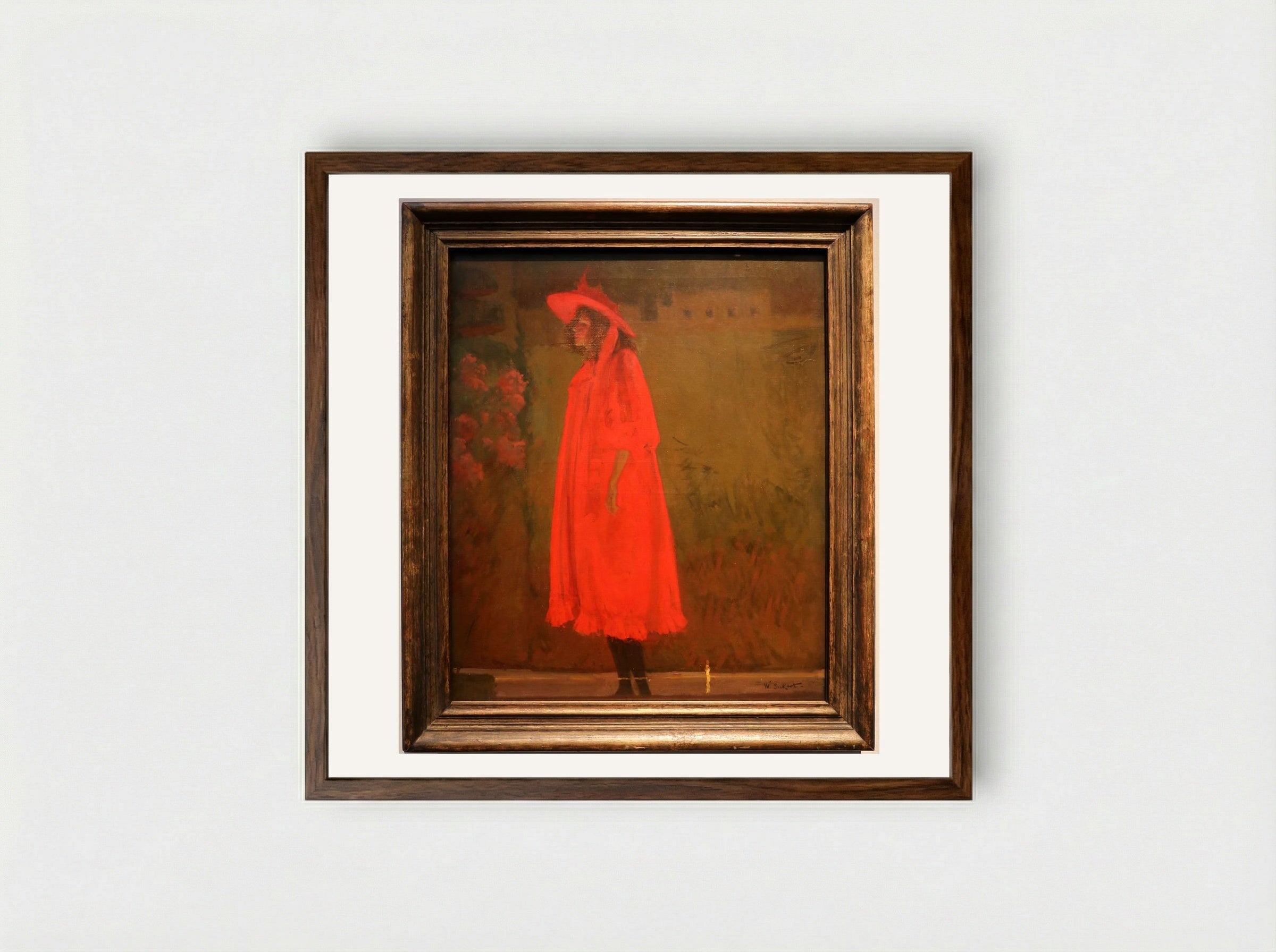 Minnie Cunningham at the Old Bedford - Walter Sickert - Framed Print Dark Wood