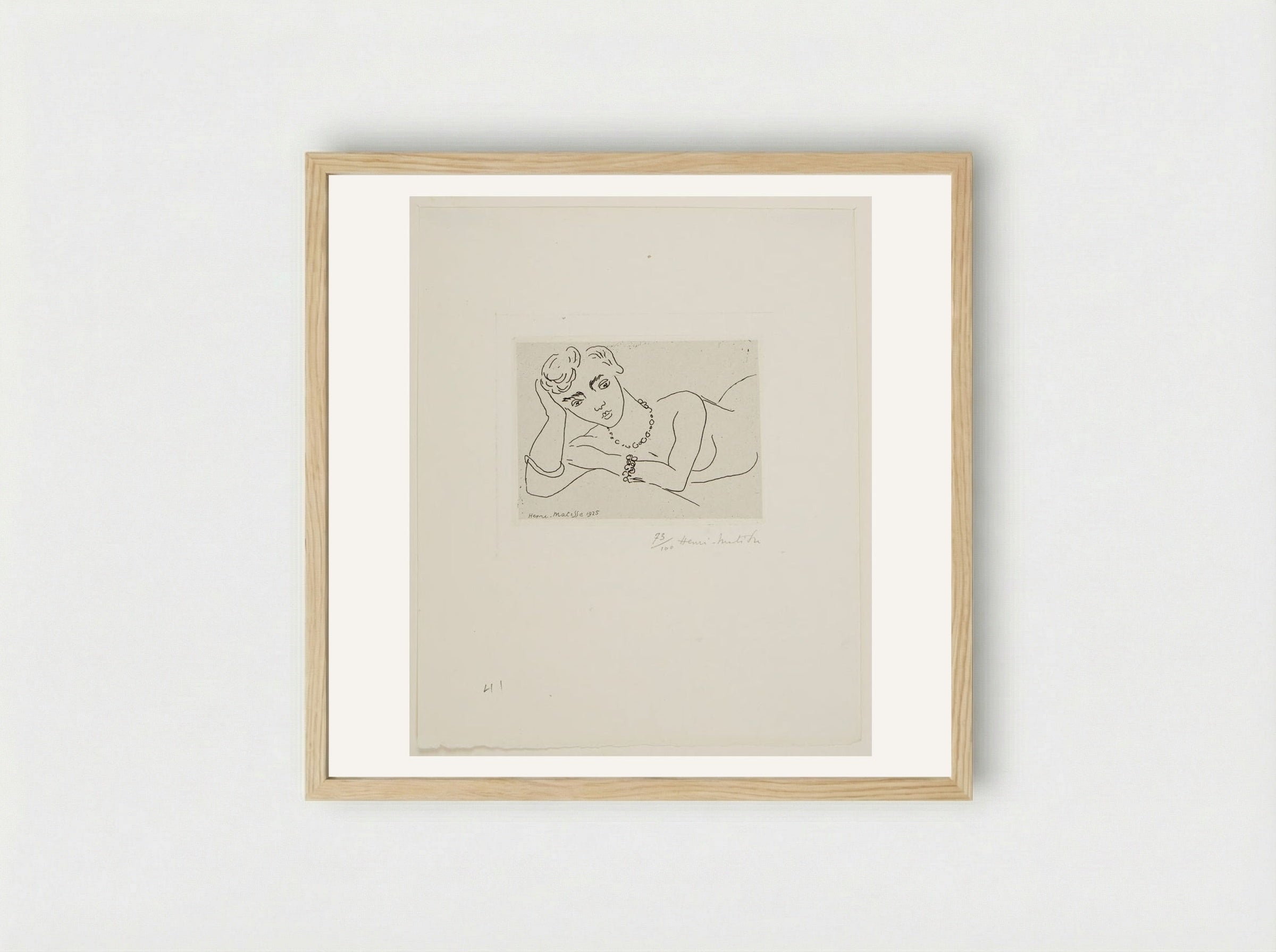 Woman Leaning on Her Elbow - Henri Matisse - Framed Print Wood